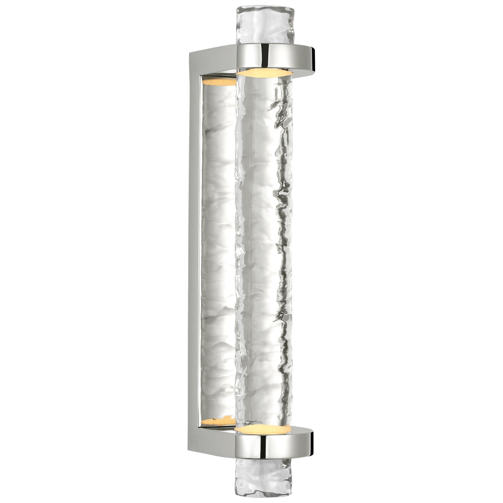 Shown in Polished Nickel finish and Clear Wavy glass