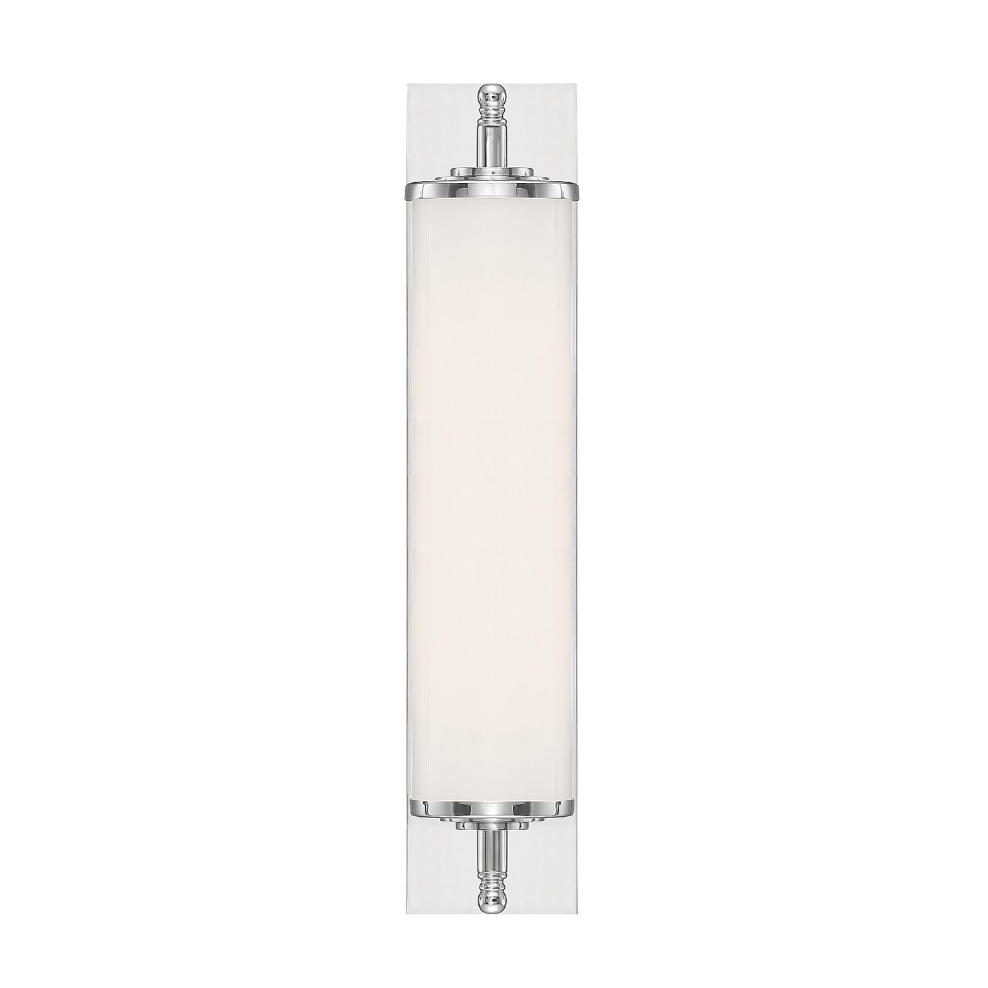 Shown in Polished Chrome finish and White Glass glass and White shade