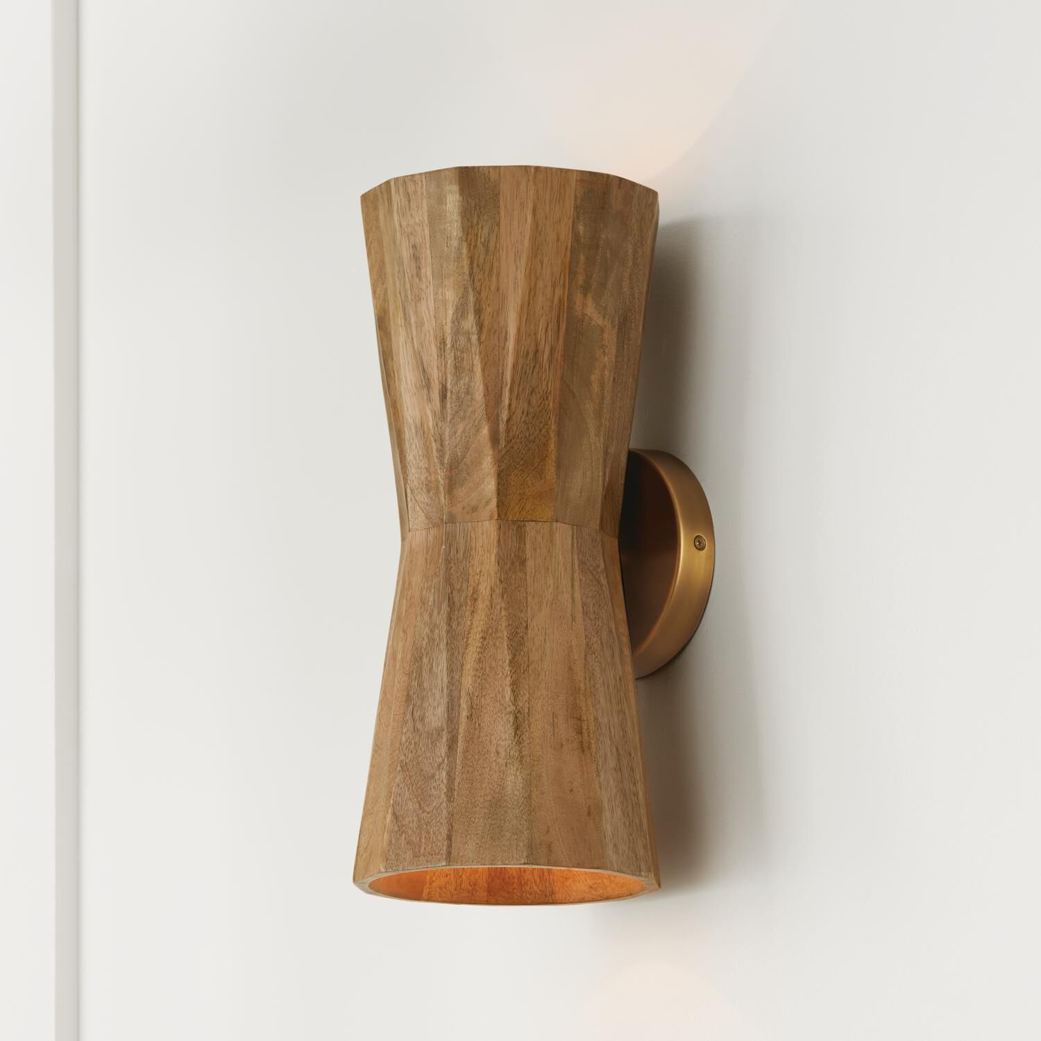 Shown in Light Wood And Patinaed Brass finish