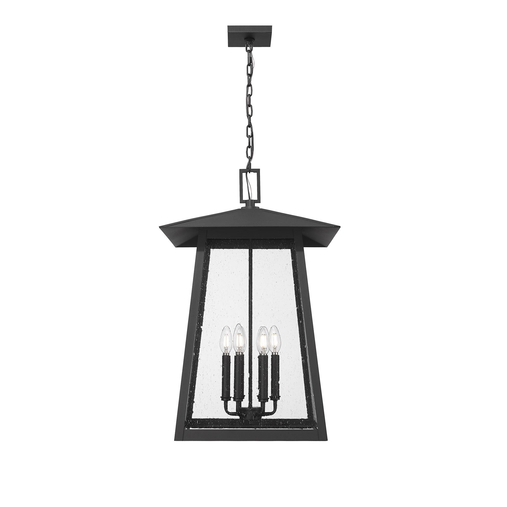 Shown in Black finish and Clear Seedy glass and Clear Seedy shade