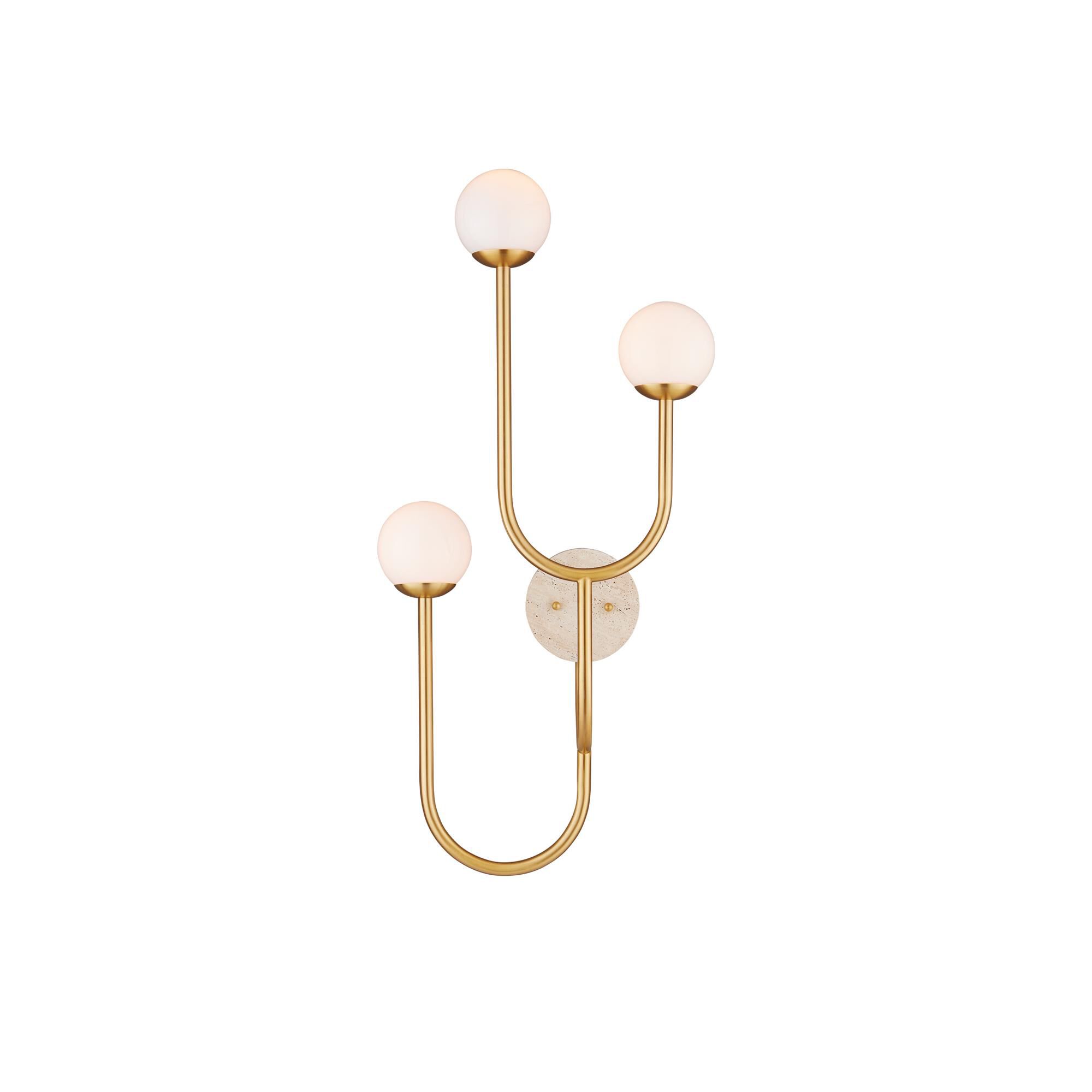 Shown in Brass/Natural/White finish