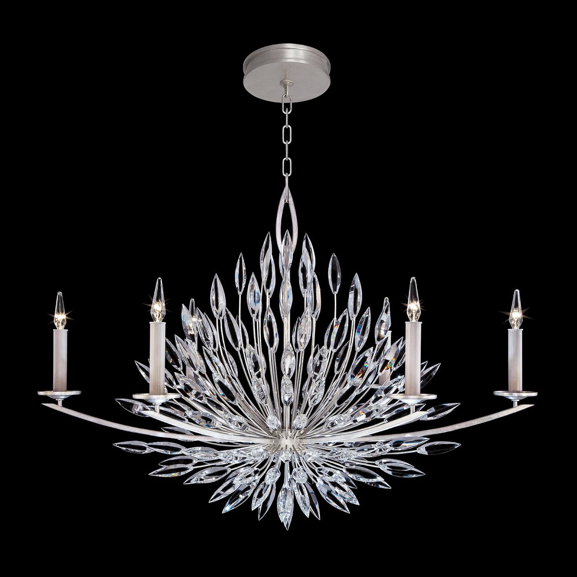 Shown in Silver finish and True crystal and False glass