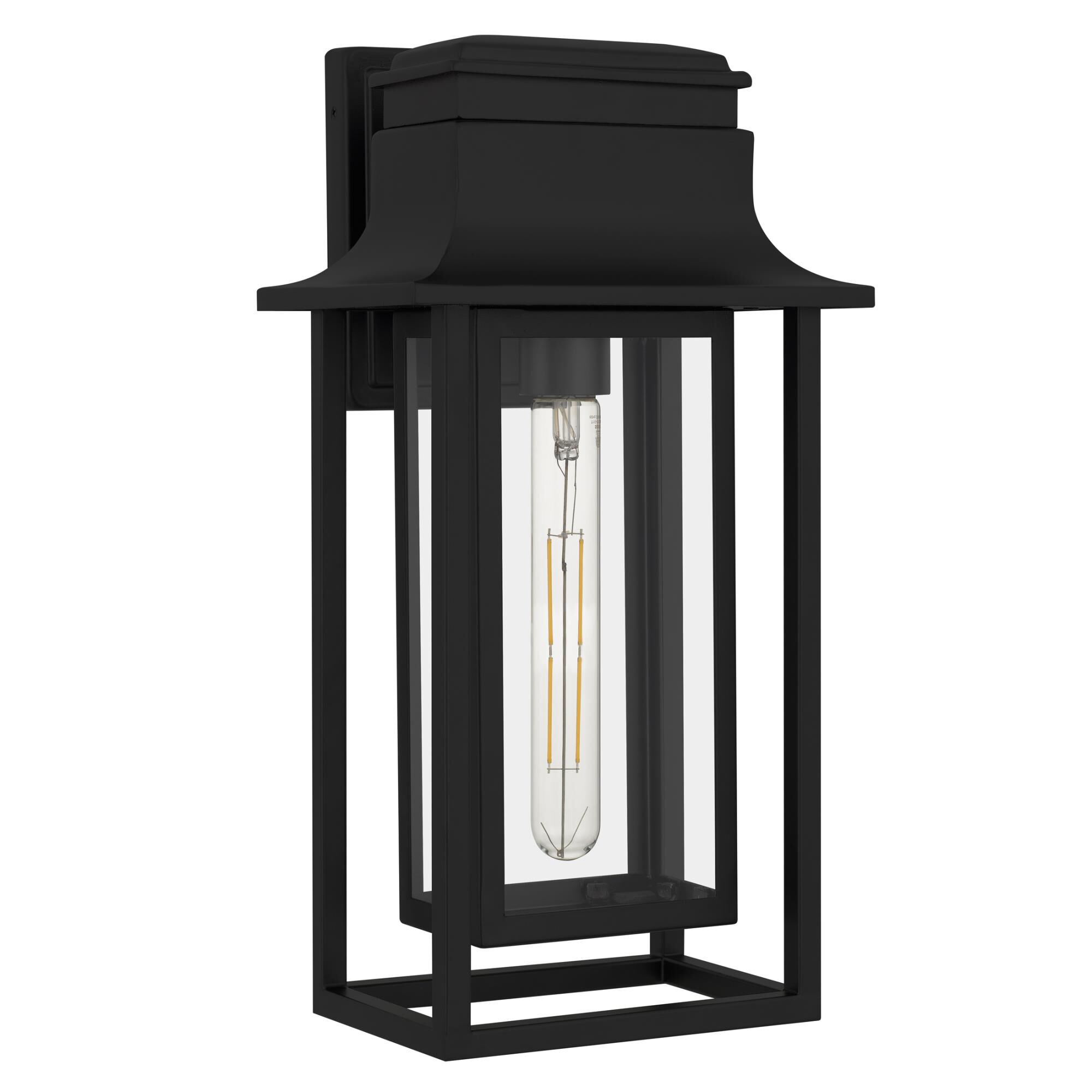 Shown in Matte Black finish and Glass shade