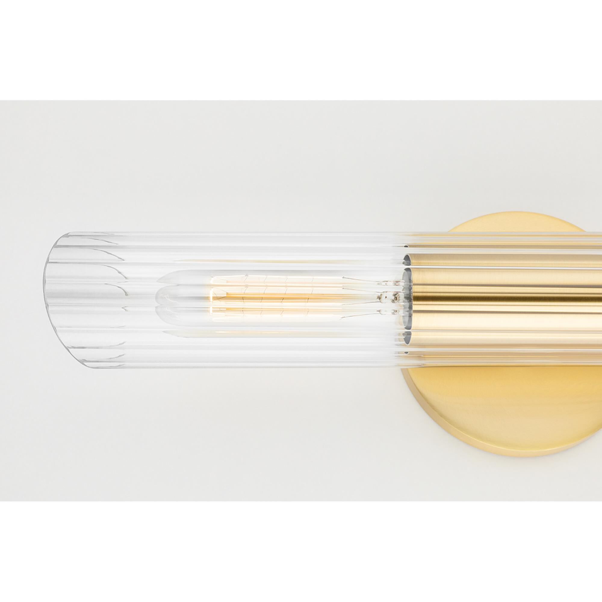 Shown in Aged Brass finish and Opal Etched glass