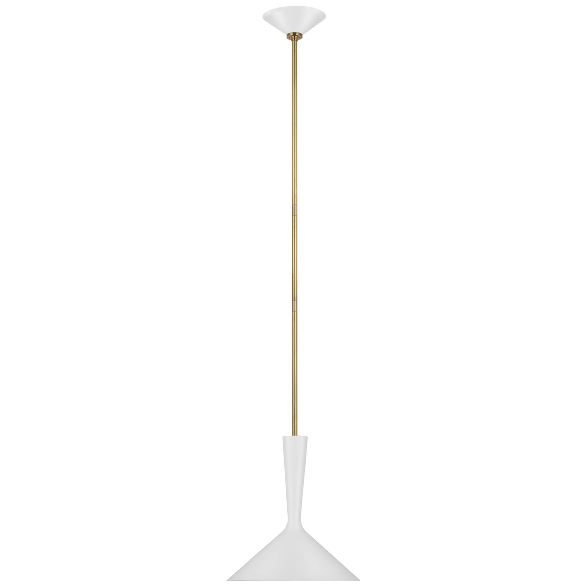 Shown in Matte White and Hand-Rubbed Antique Brass finish