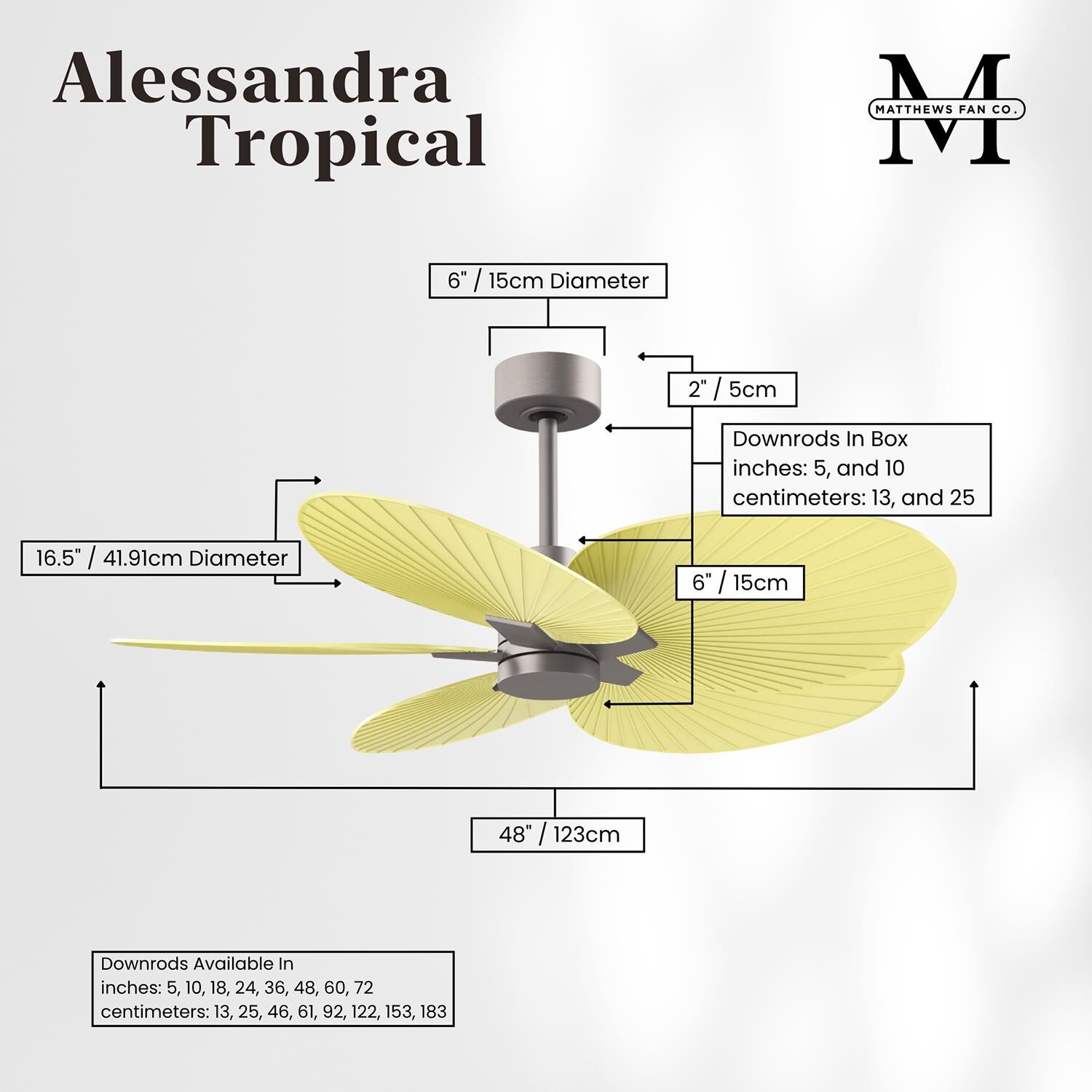Alessandra Tropical 48 Inch Ceiling Fan by Matthews Fan Company