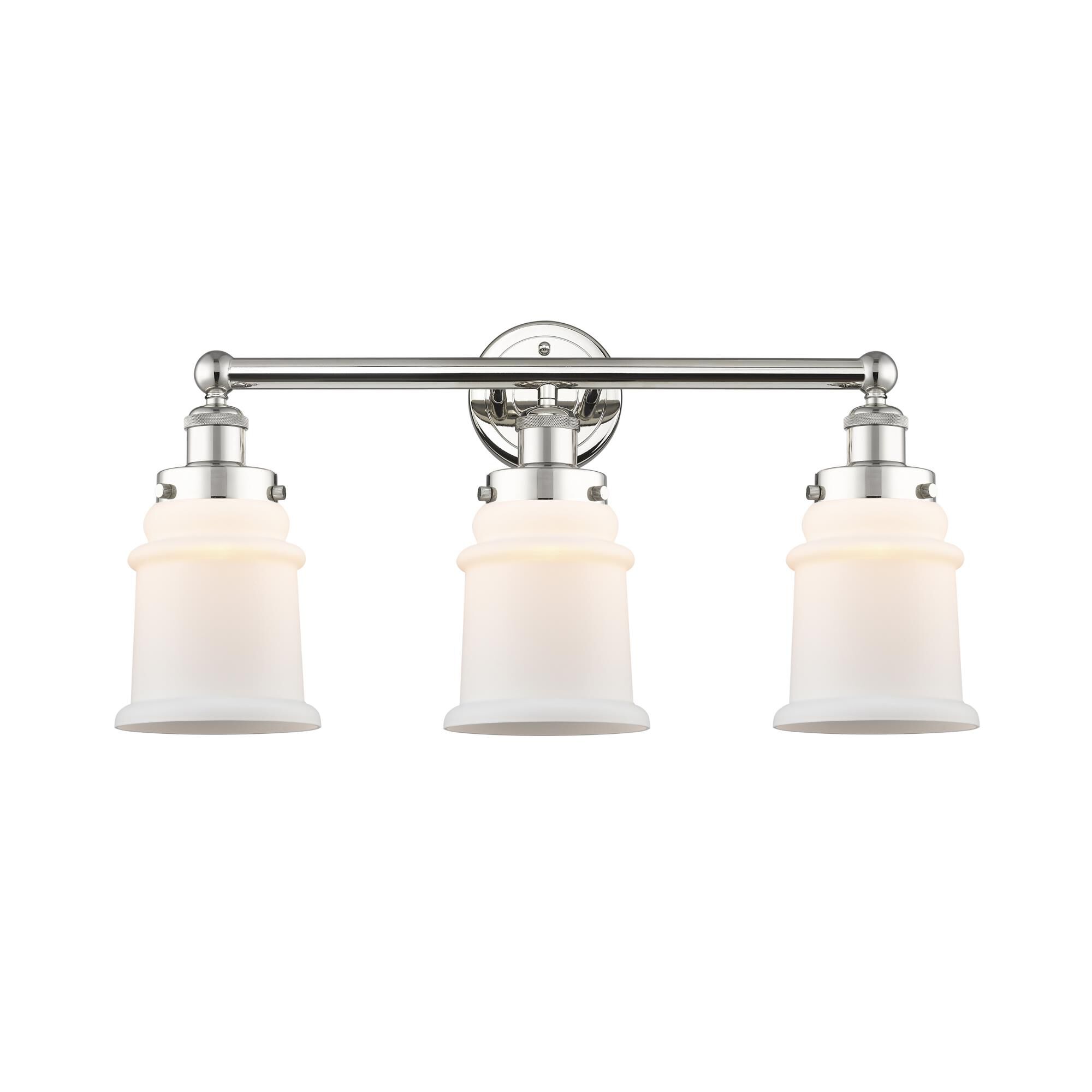 Shown in Polished Nickel finish and Matte White glass