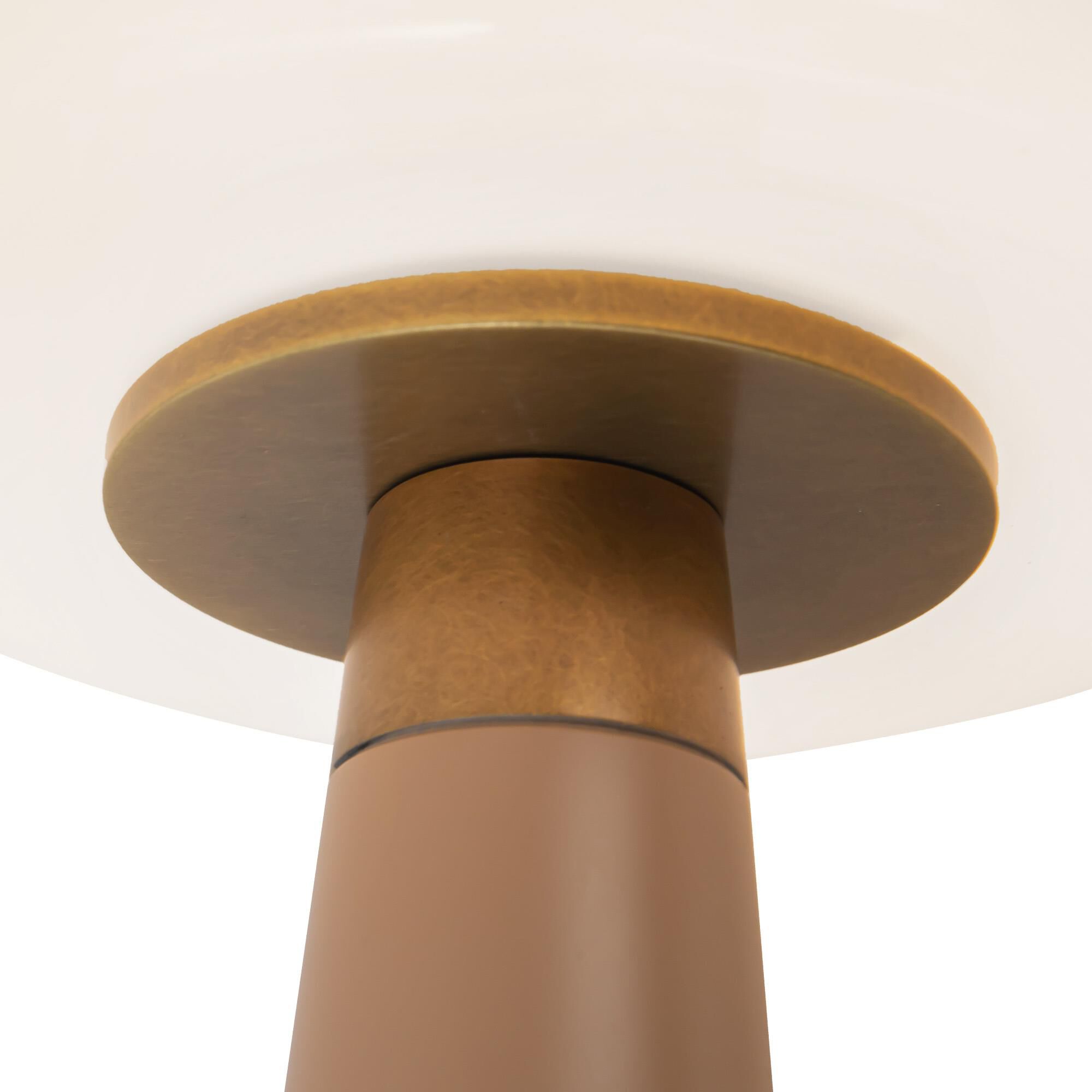 Shown in Peach finish and Opal glass