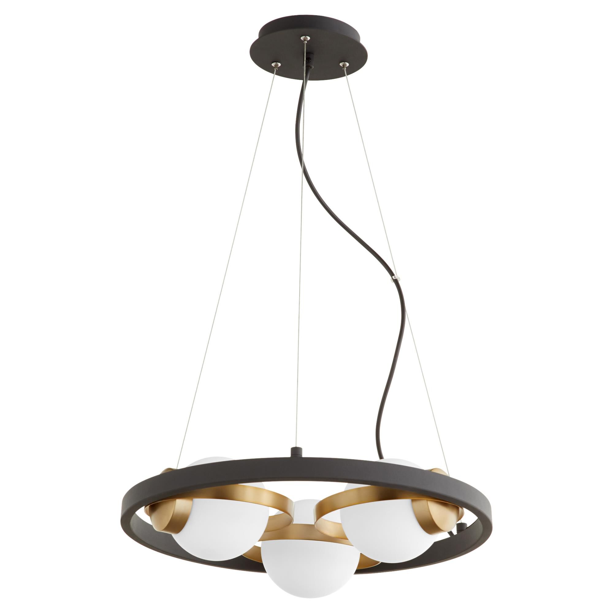 Shown in Textured Black W/ Aged Brass finish