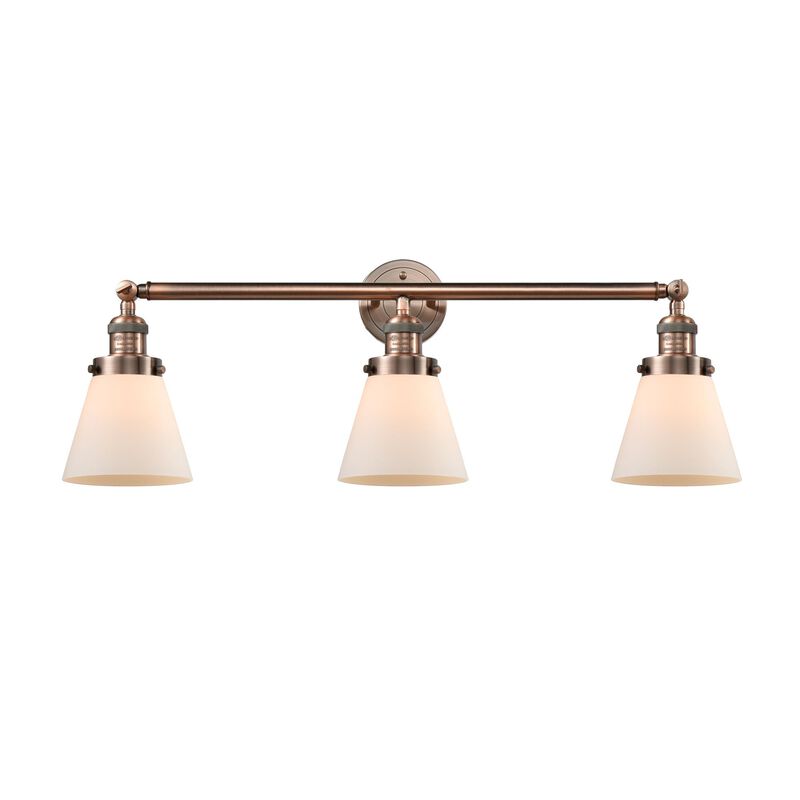 Bruno Marashlian Small Cone 30 Inch 3 Light Bath Vanity Light by Innovations Lighting