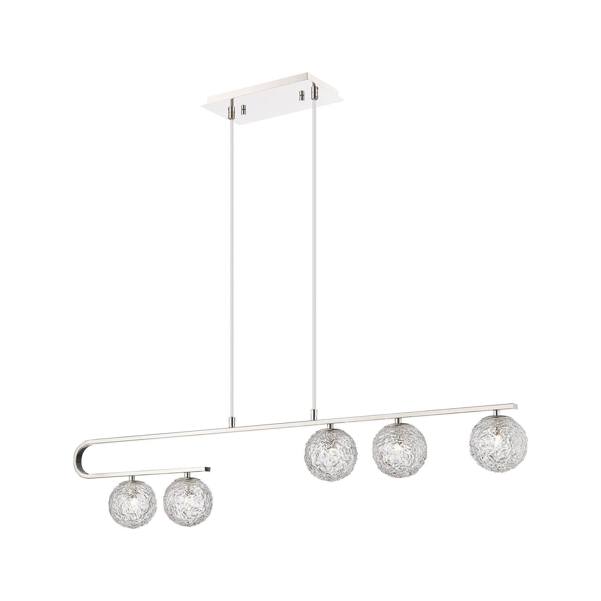 Shown in Polished Nickel finish and Clear shade