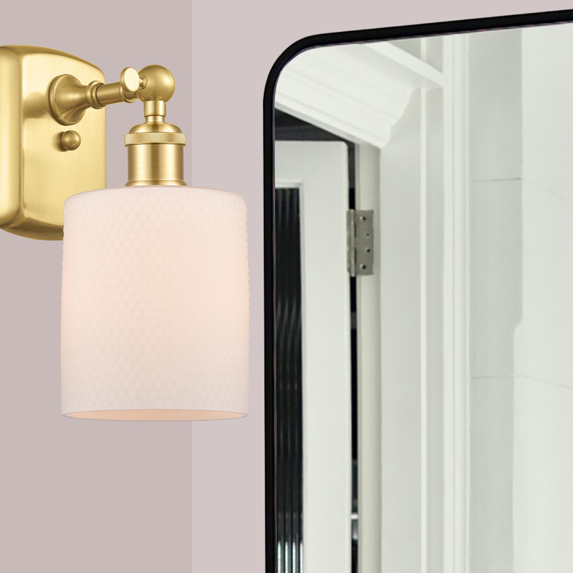 Shown in Satin Gold finish and Matte White CoSGleskill glass