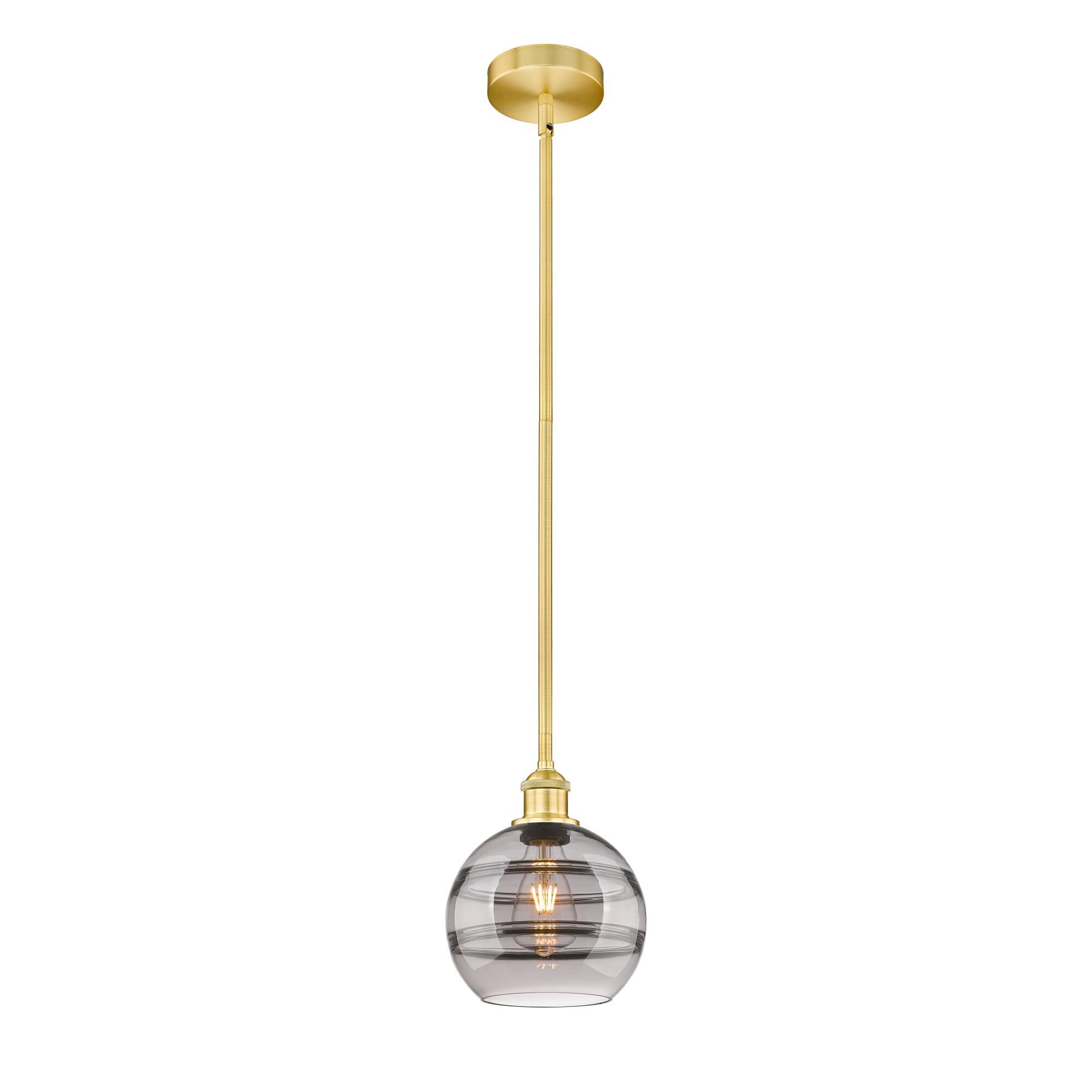 Shown in Satin Gold finish and Light Smoke glass