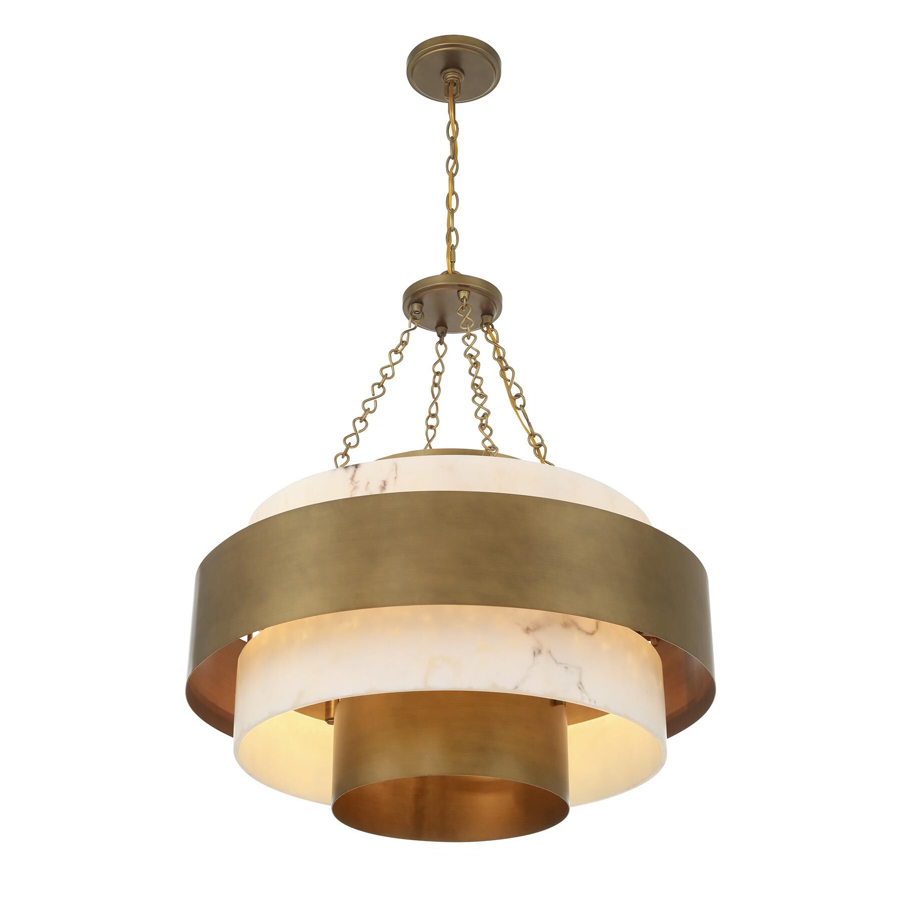 Shown in Antique Patina finish and Faux Alabaster glass