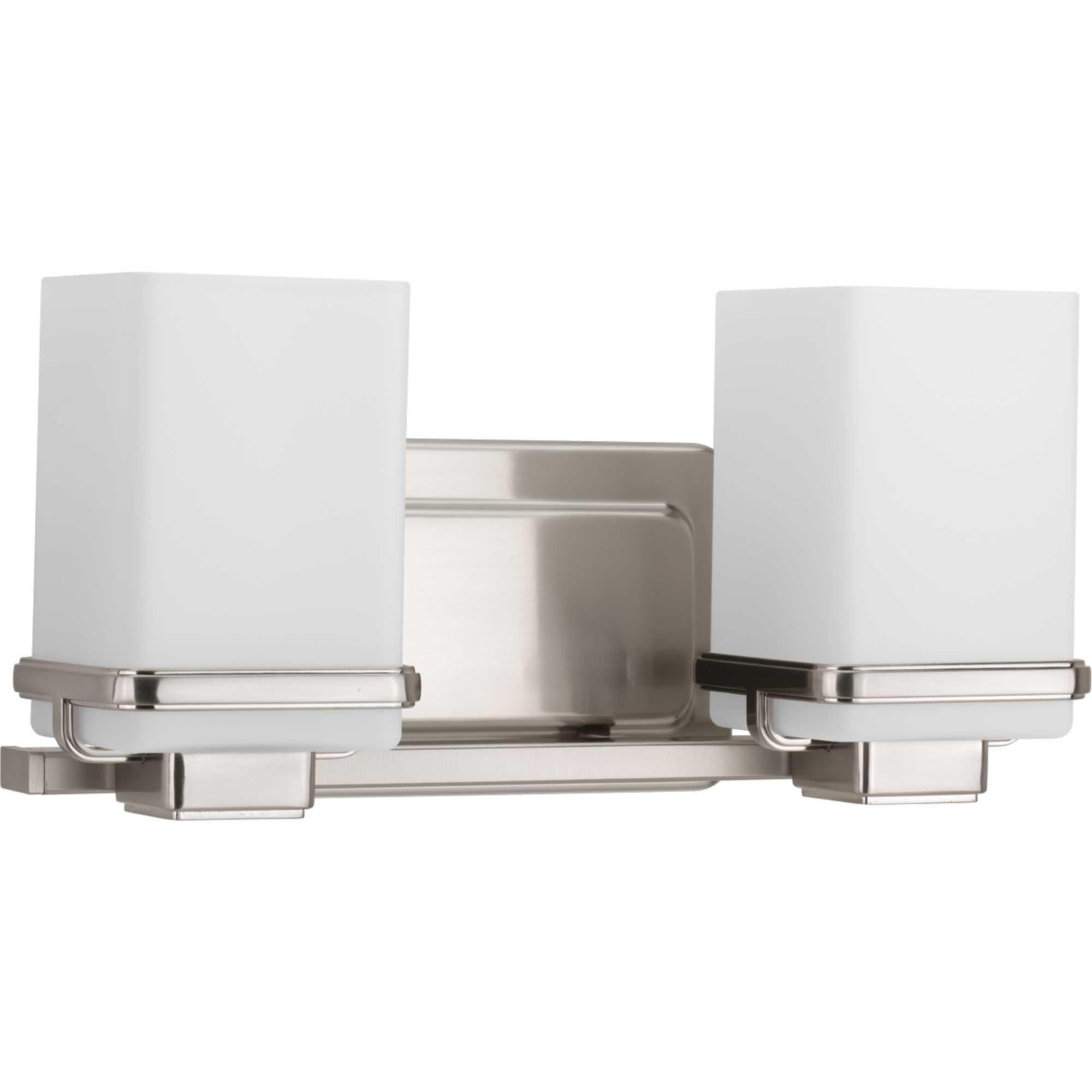 Shown in Brushed Nickel finish and Etched Painted White Inside glass