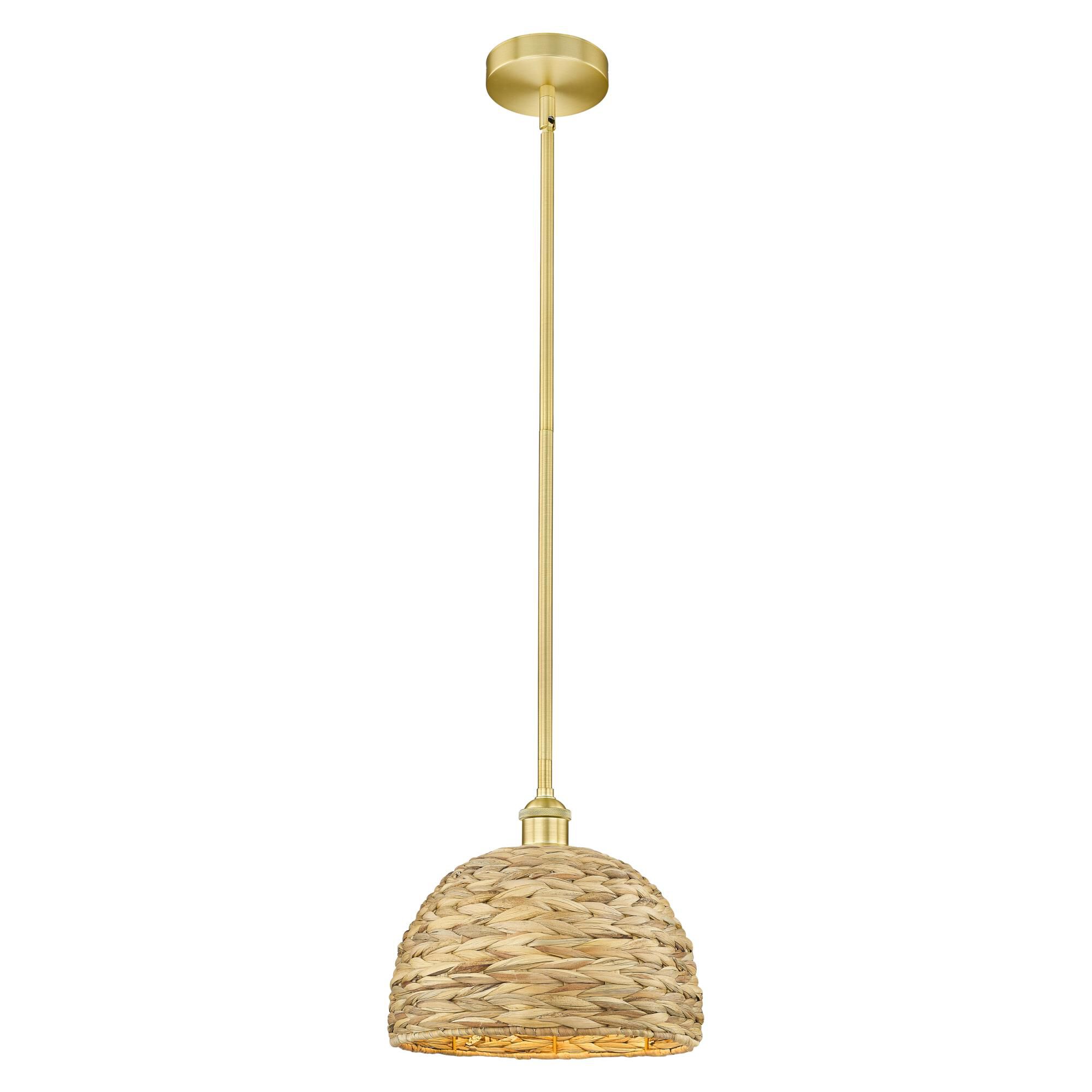 Bruno Marashlian Woven Rattan Mini Pendant by Innovations Lighting