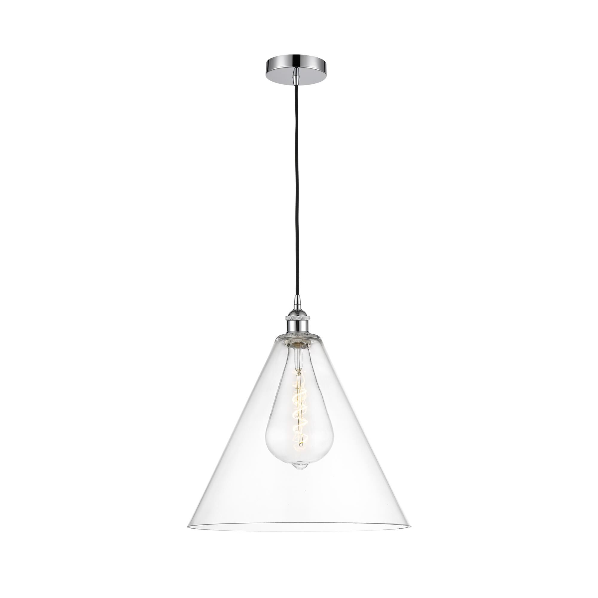 Shown in Polished Chrome finish and Cased Matte White glass