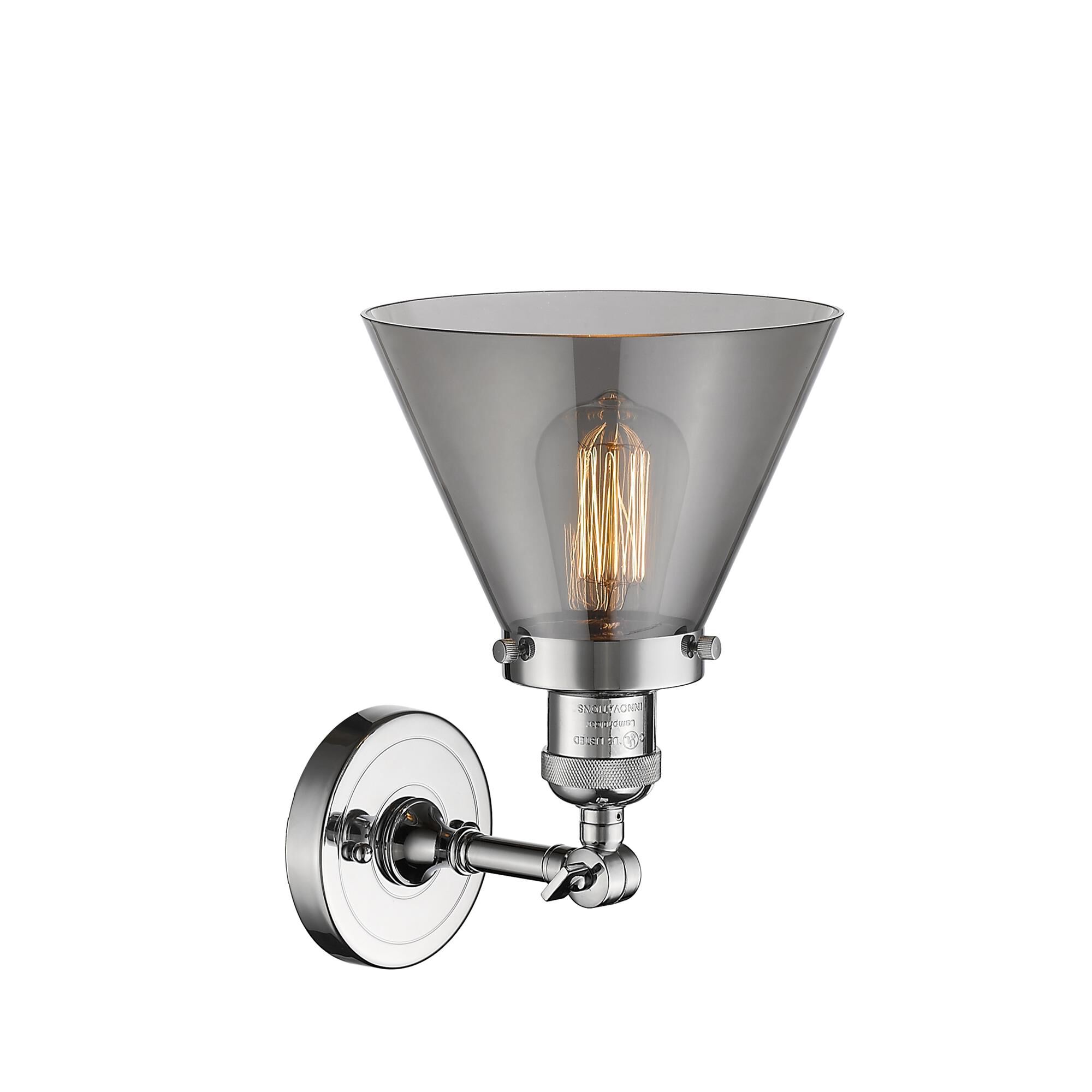 Shown in Polished Chrome finish and Smoked glass