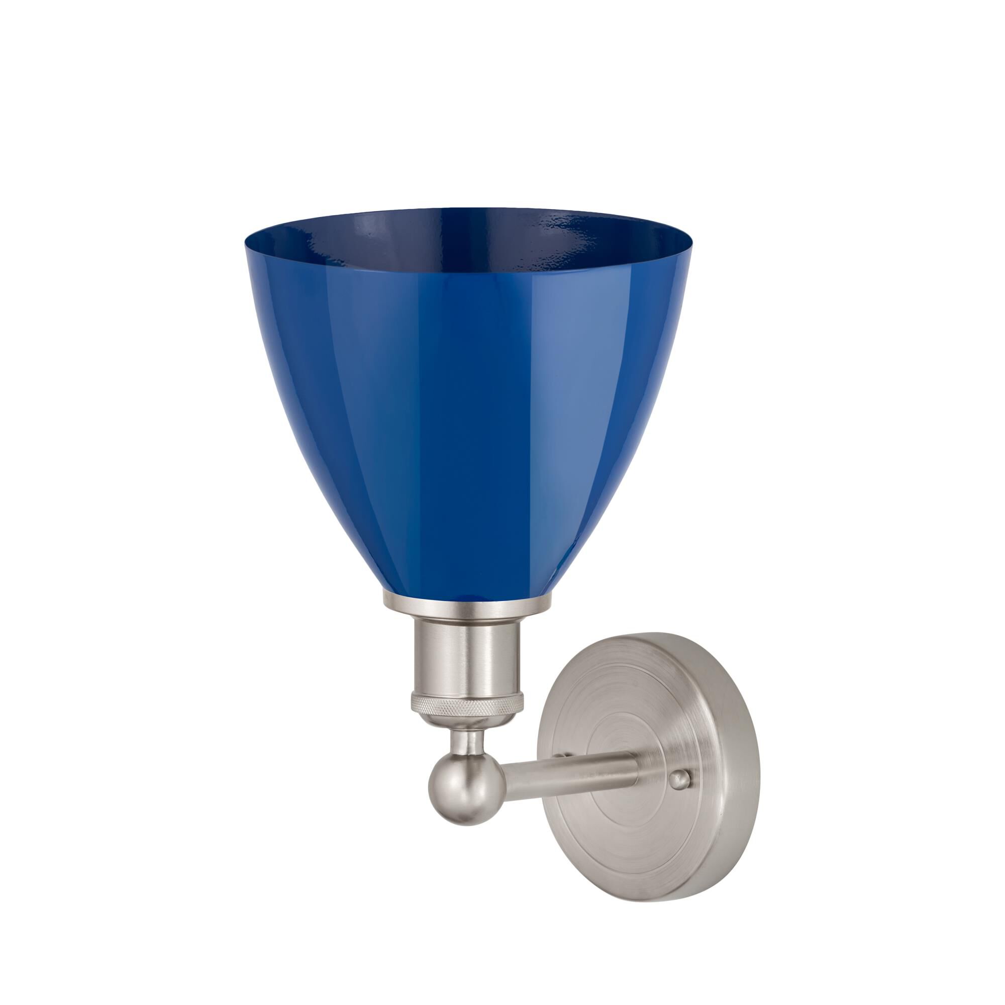 Shown in Satin Nickel finish and Blue shade