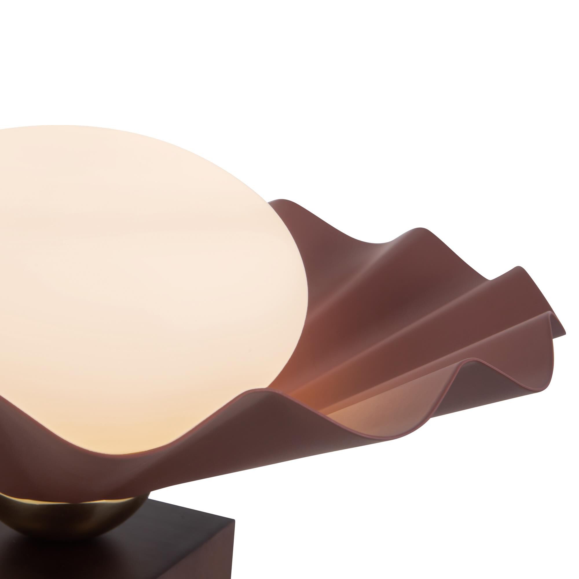 Shown in Burgundy finish and Matte Opal glass