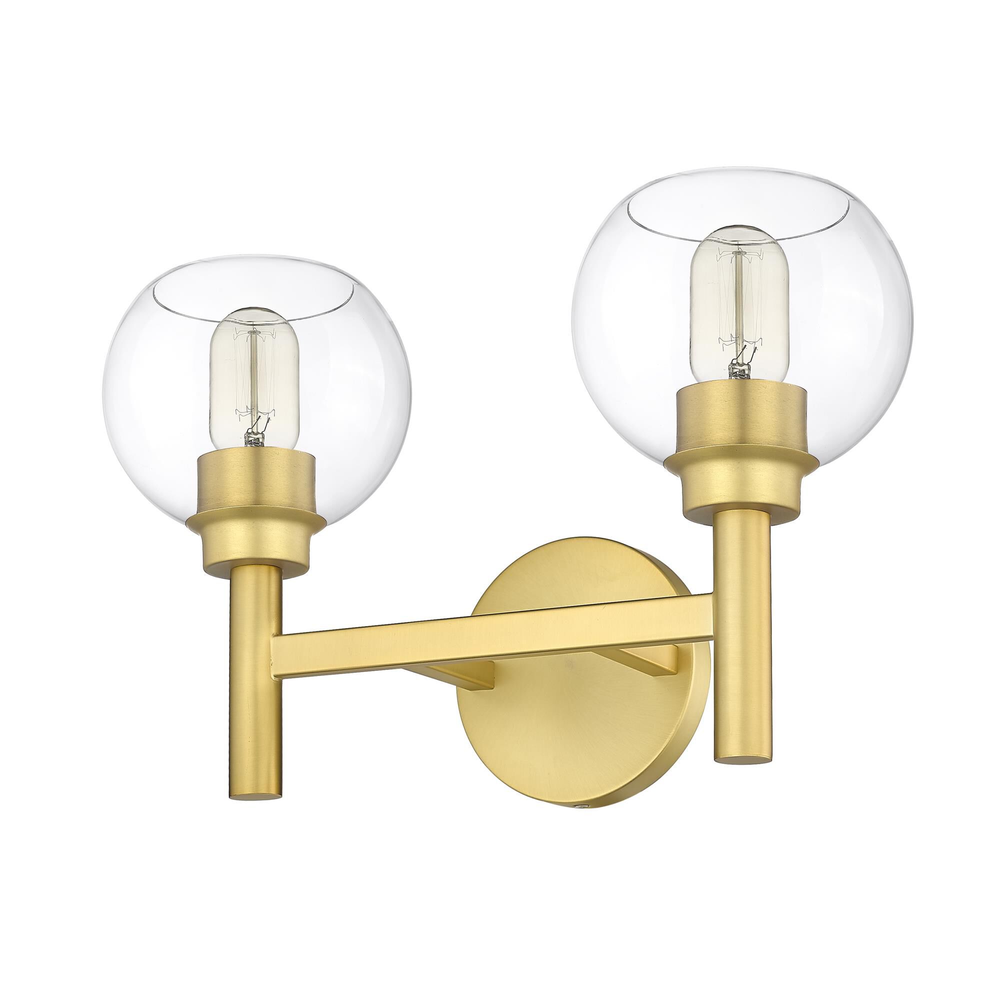 Shown in Brushed Gold finish and Clear glass