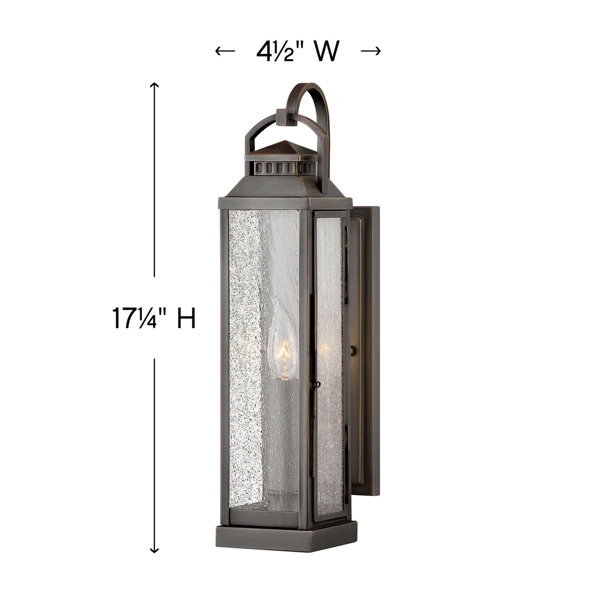 Shown in Blackened Brass finish and Clear Seedy glass