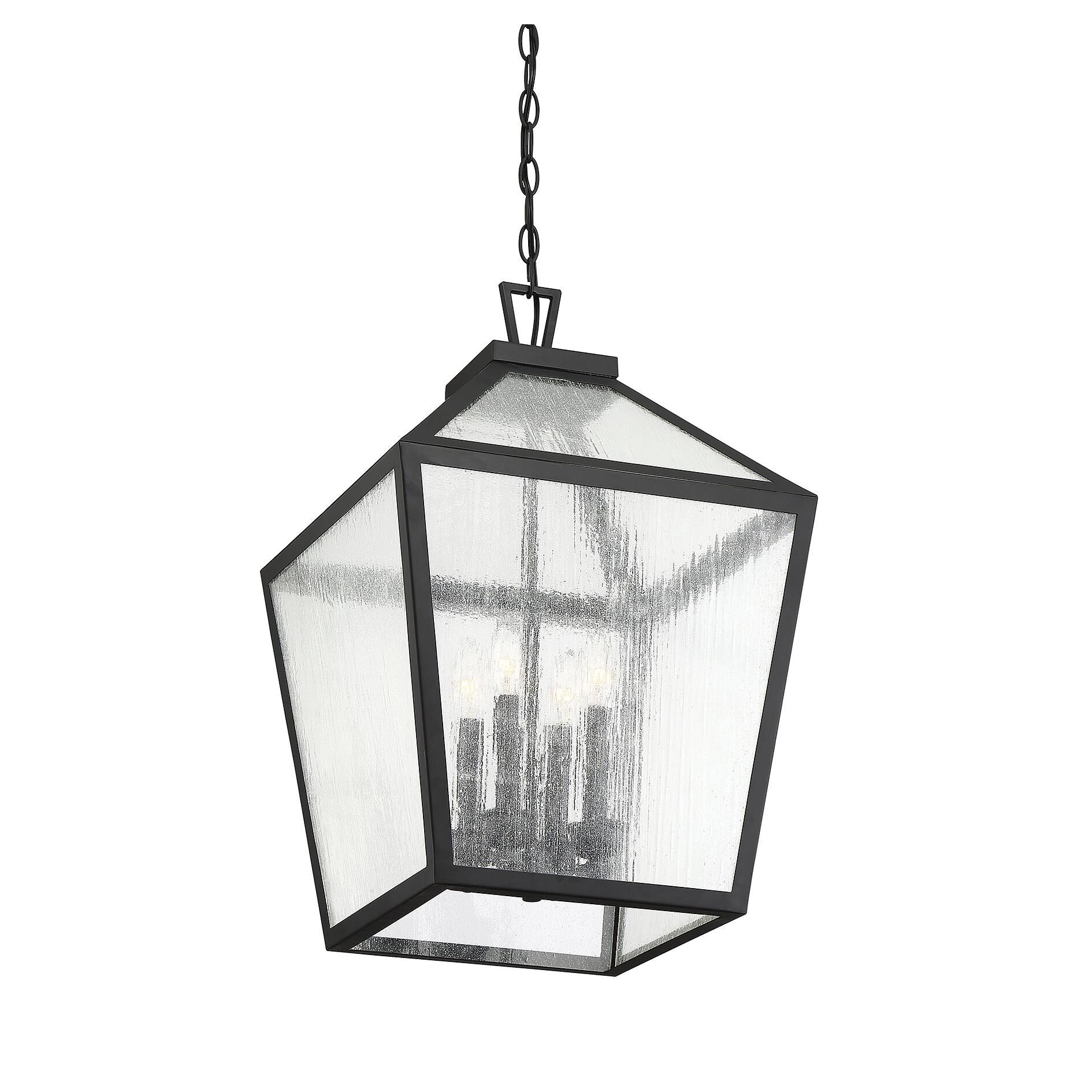 Shown in Black finish and Clear Seeded glass