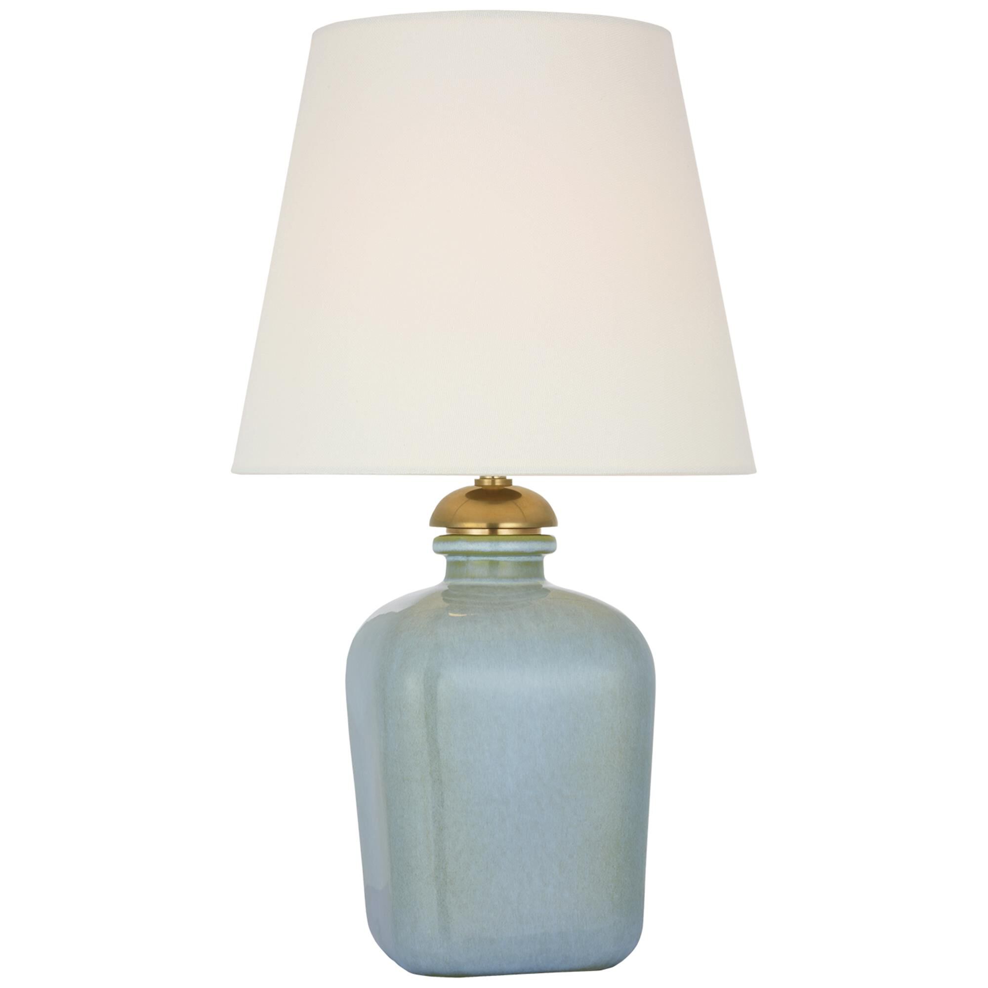 Shown in Silk Blue finish and Linen shade