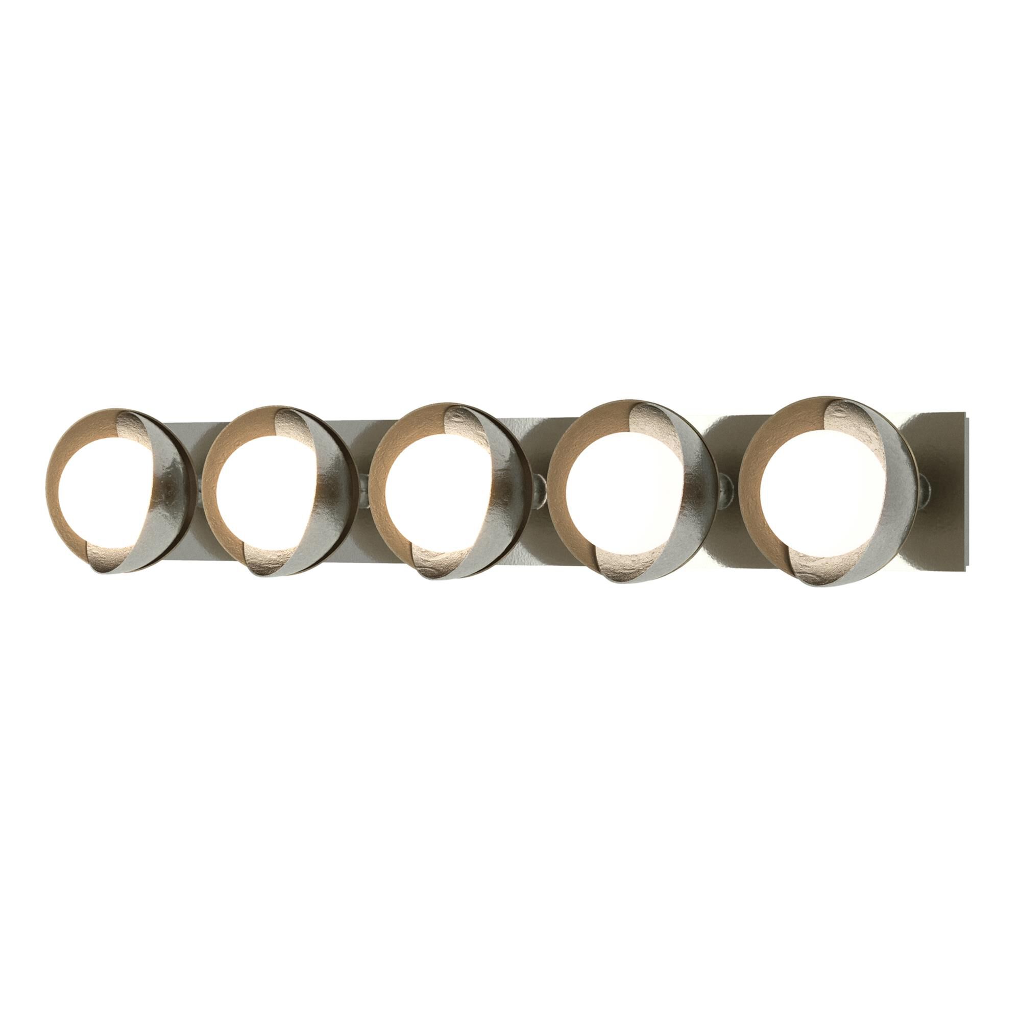 Shown in Sterling finish and Opal glass and Soft Gold (84) accent