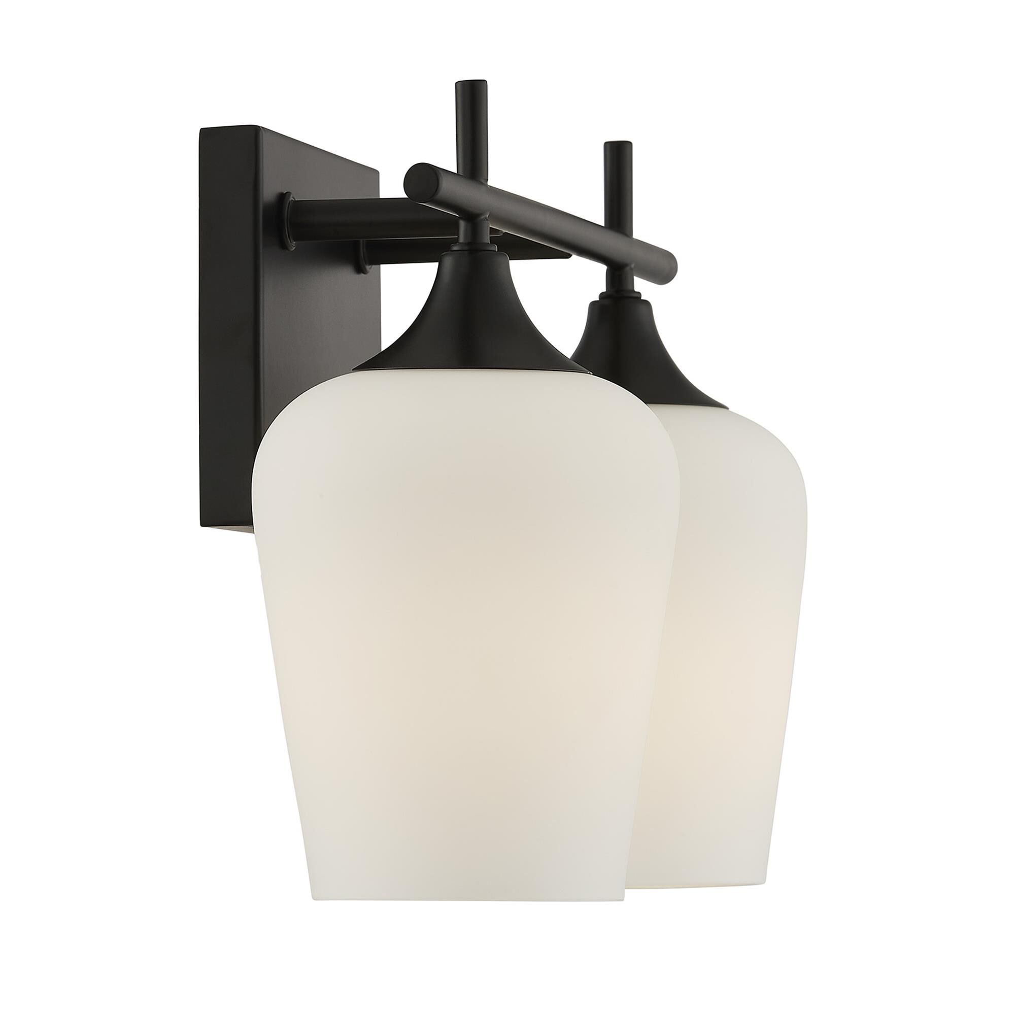 Shown in Matte Black finish and White Opal glass