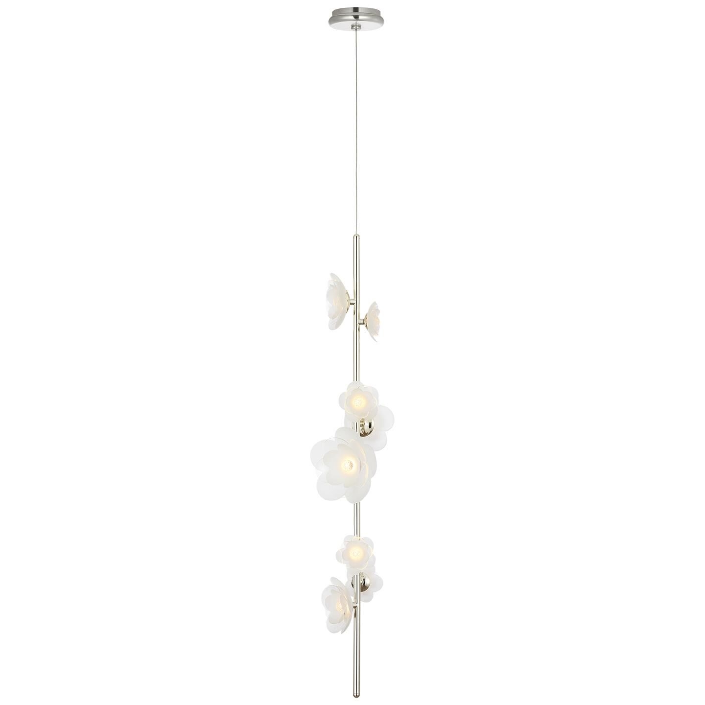 Shown in Soft Silver finish and Etched and Clear Flower glass
