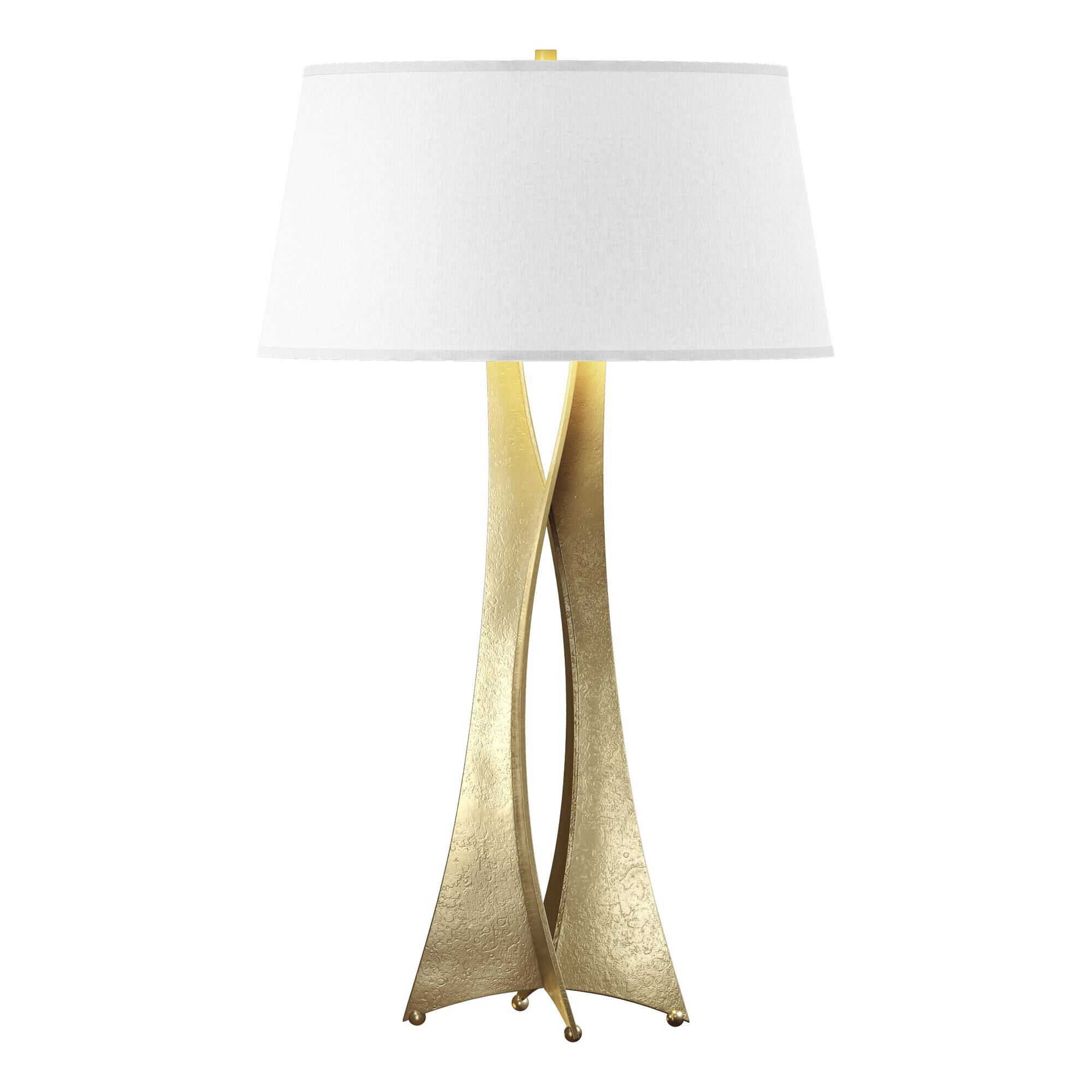 Shown in Modern Brass finish and Flax shade