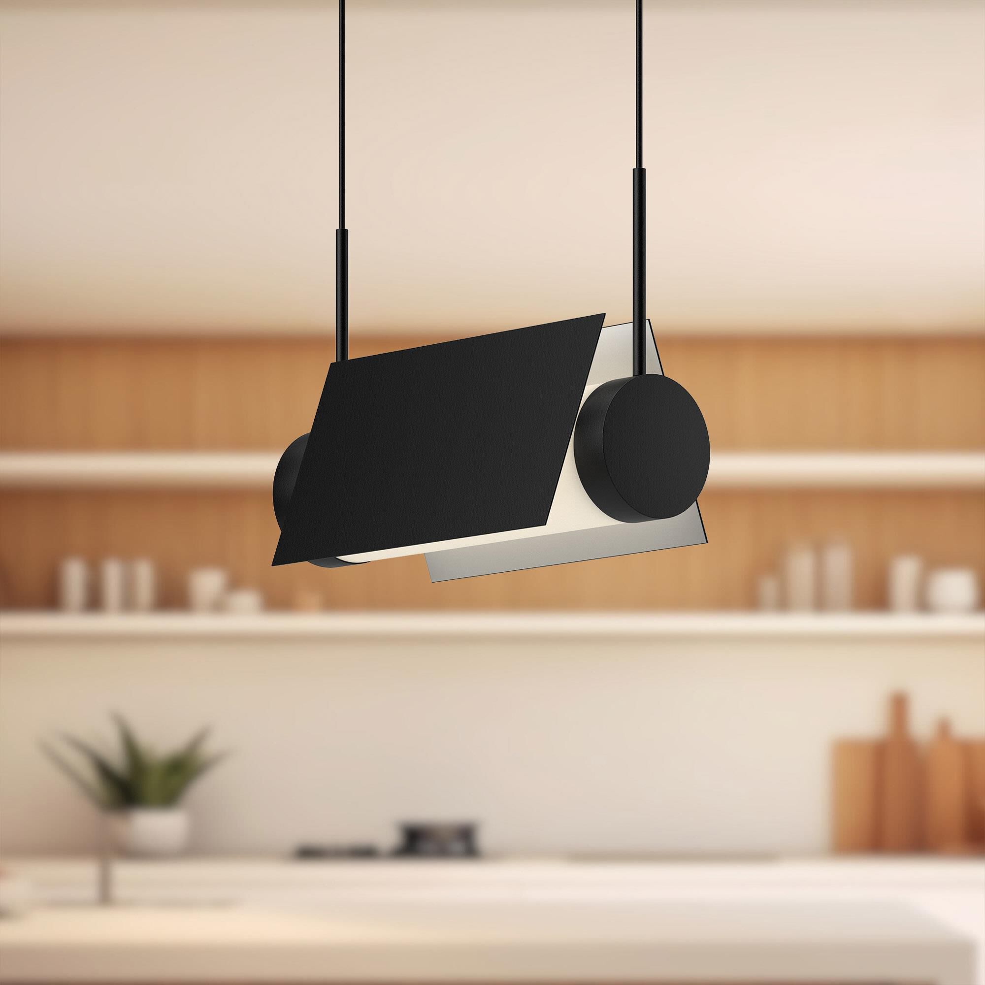 Shown in Black and White finish and Opal glass