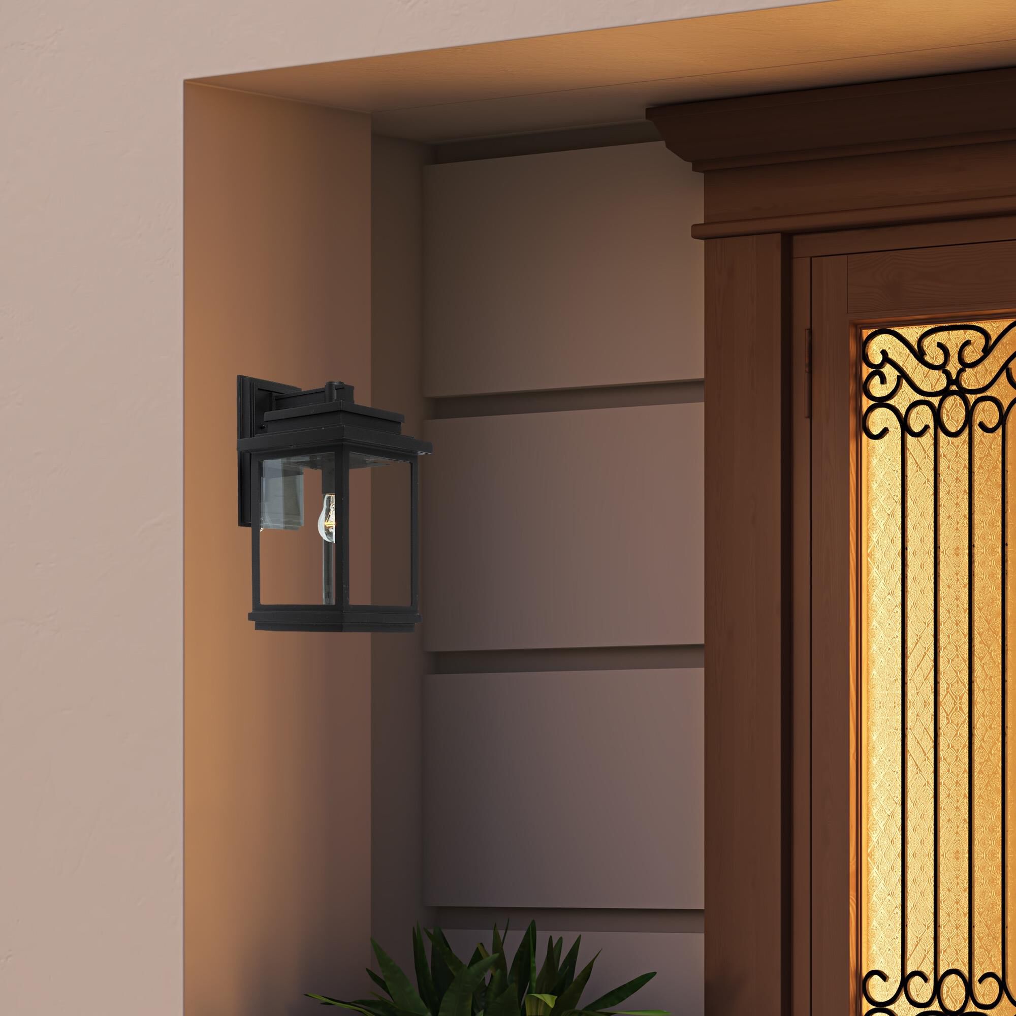 Shown in Black finish and Clear glass