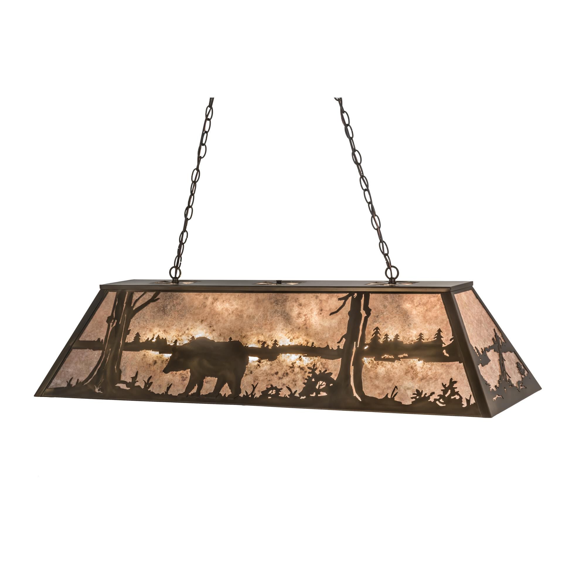Bear At Lake 72 Inch 9 Light Linear Suspension Light by Meyda Lighting