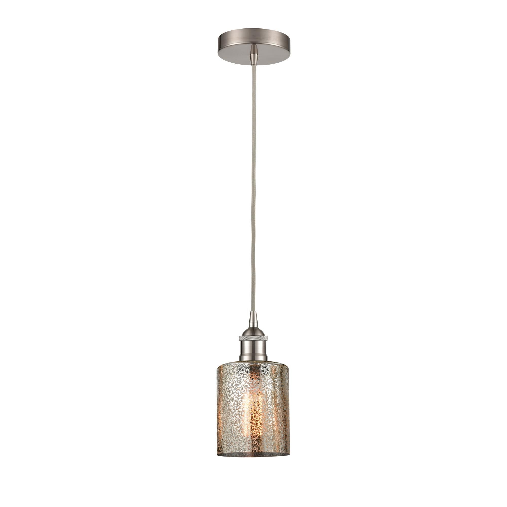 Shown in Brushed Satin Nickel finish and Mercury glass