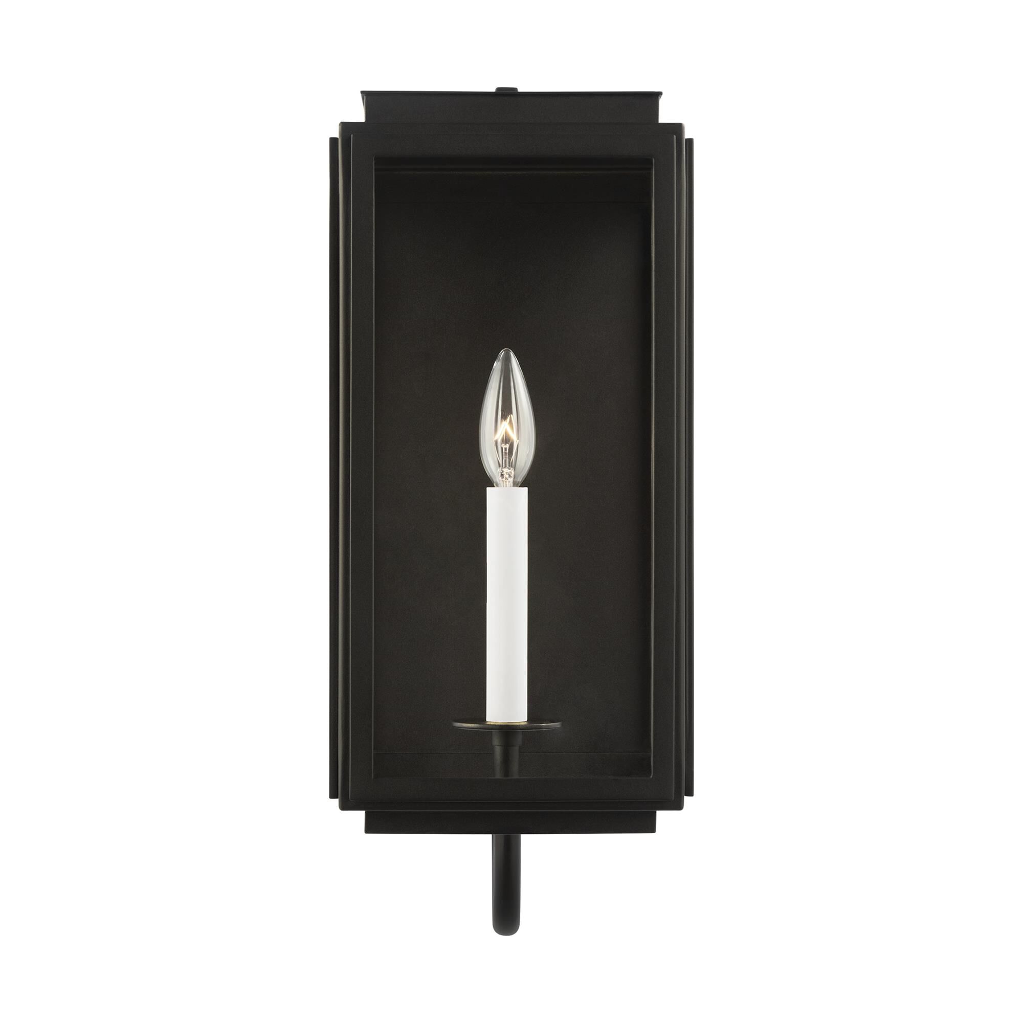 Shown in Textured Black finish and Clear Glass Panels shade