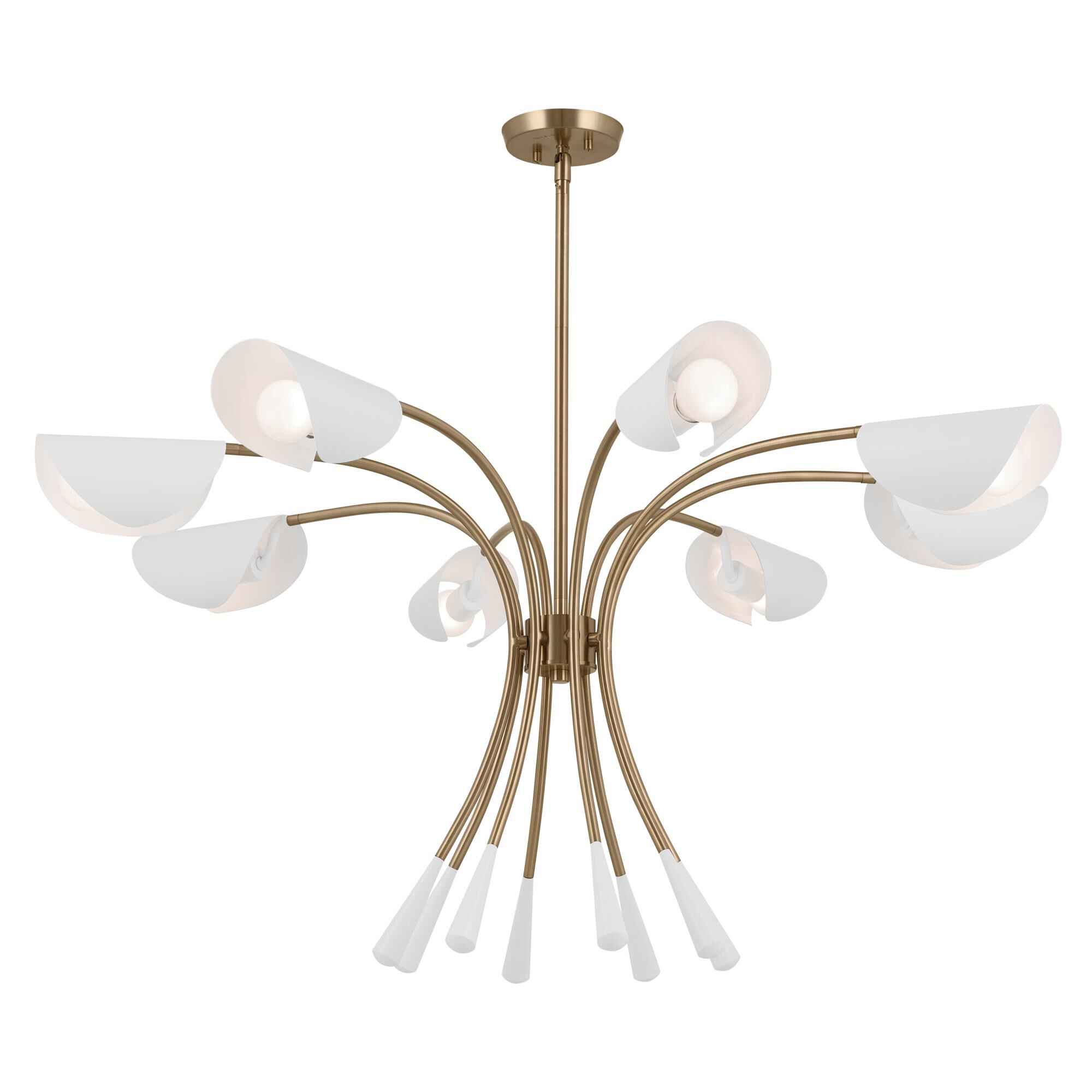 Shown in Champagne Bronze with White finish and Metal and Unique shade
