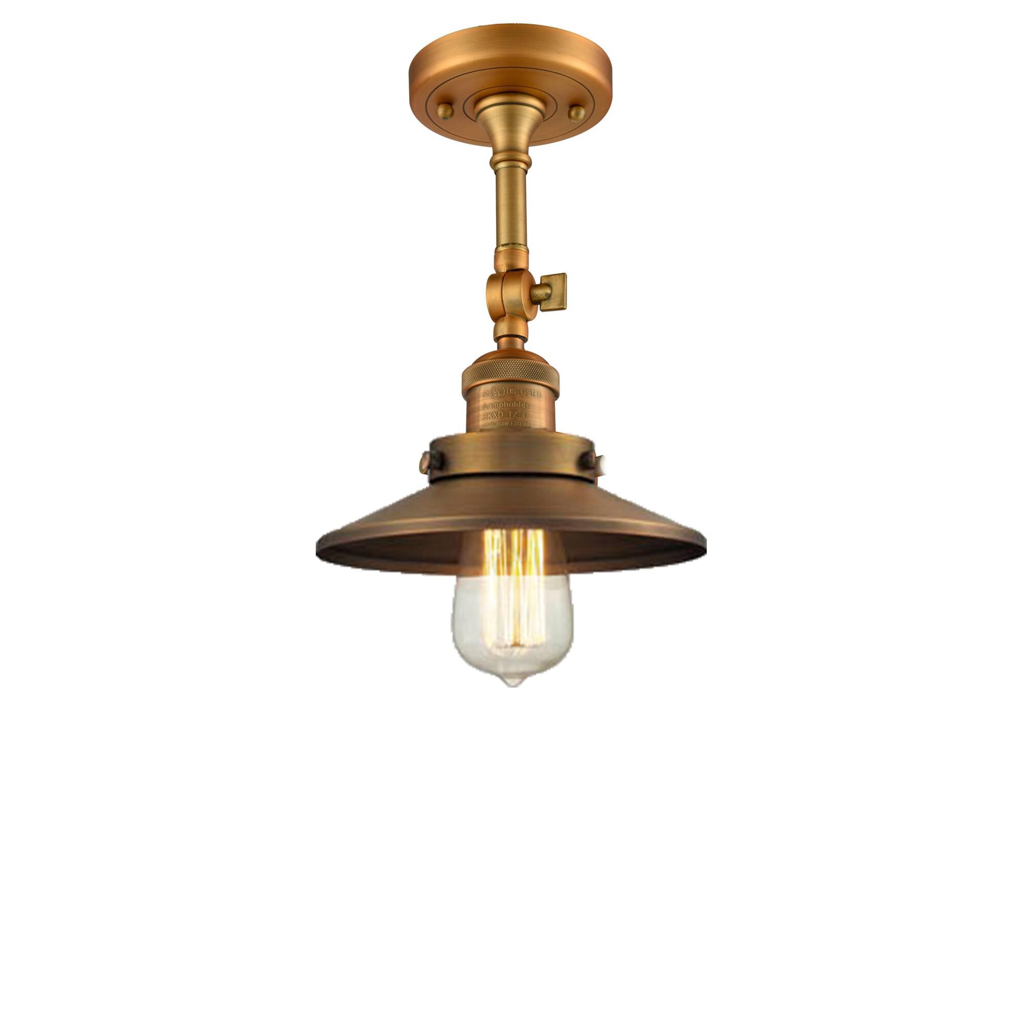Shown in Brushed Brass finish and Brushed Brass shade