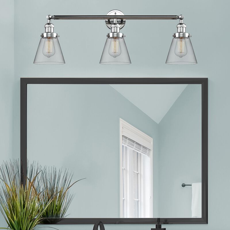 Bruno Marashlian Small Cone 30 Inch 3 Light Bath Vanity Light by Innovations Lighting