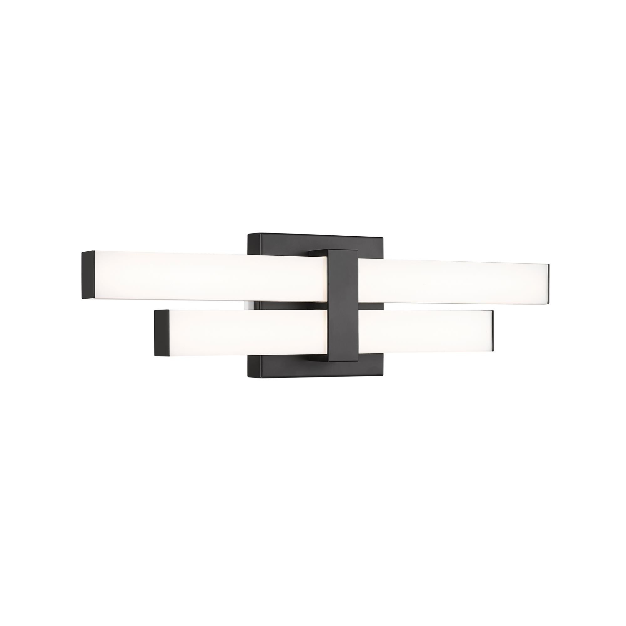 Shown in Matte Black finish and Frosted glass and Frosted shade