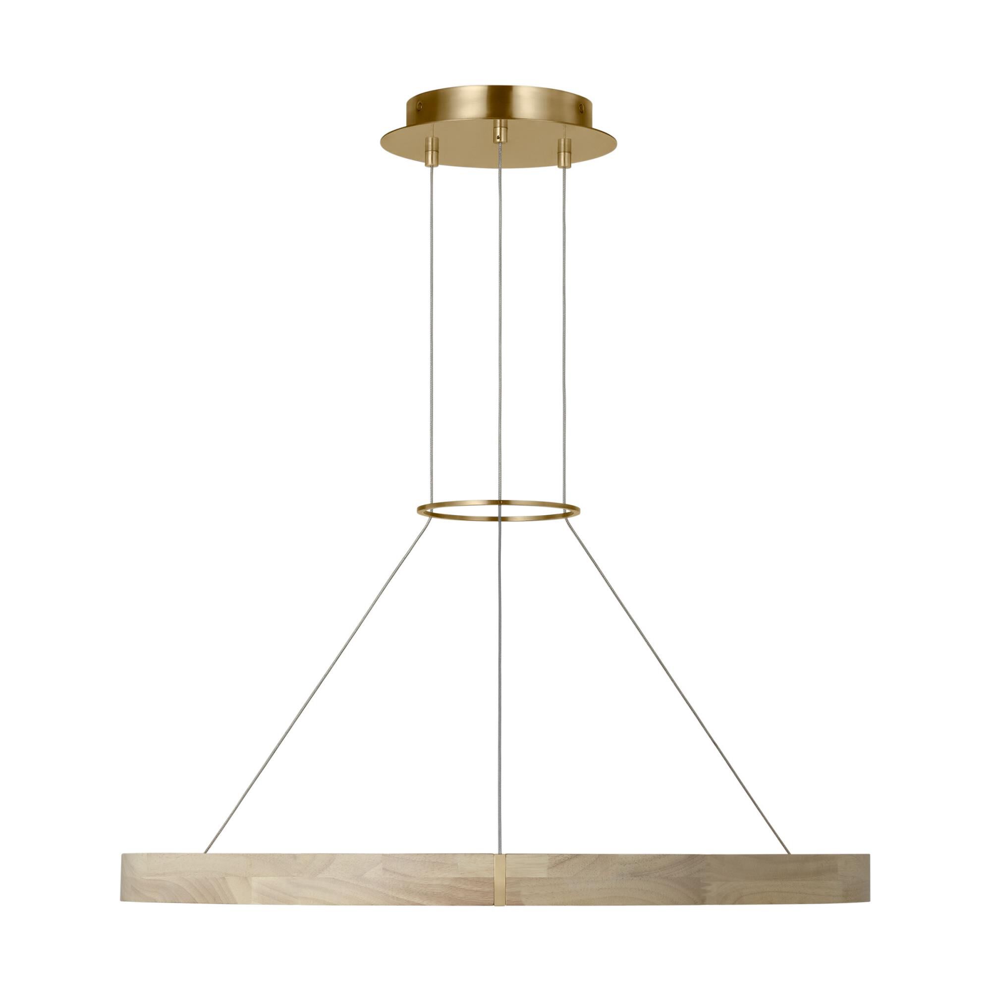 Shown in Hand Rubbed Antique Brass finish and Wood Ring shade