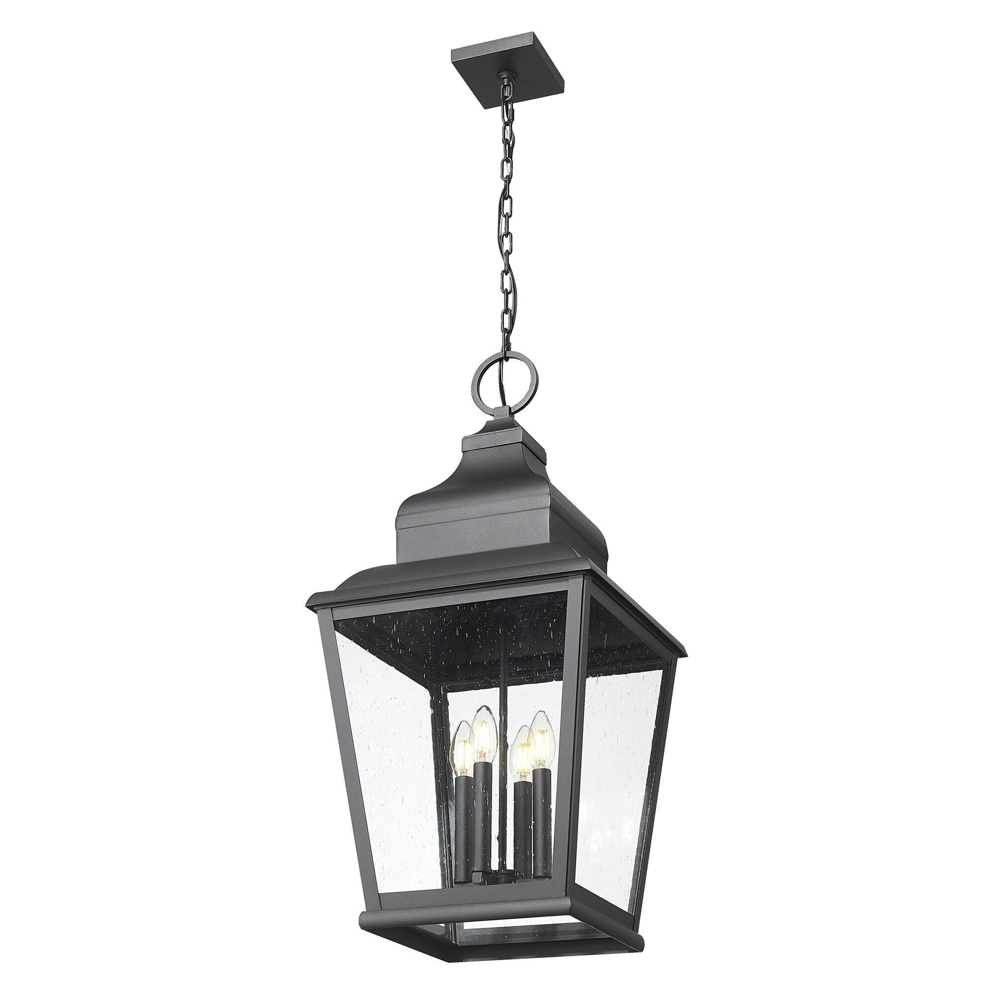 Shown in Sand Black finish and Clear Seedy glass