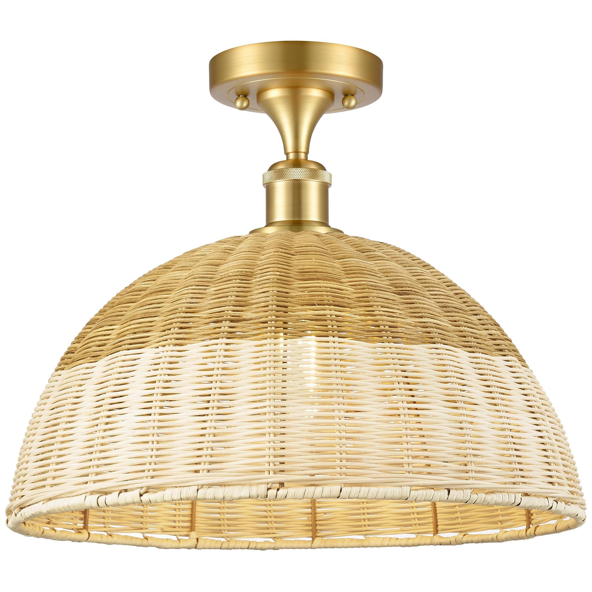 Shown in Satin Gold finish and Natural shade