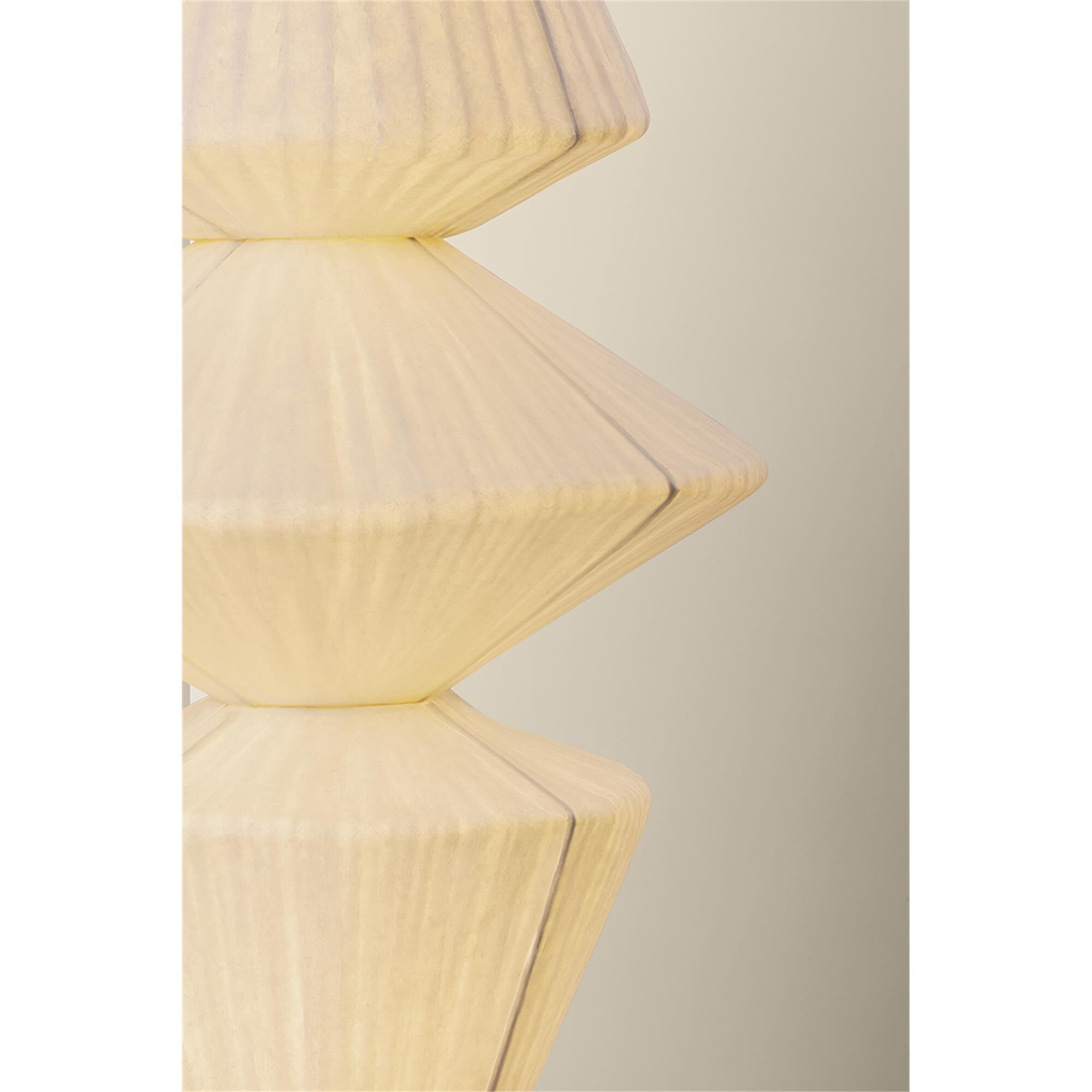 Shown in Aged Brass finish and Handmade Paper shade