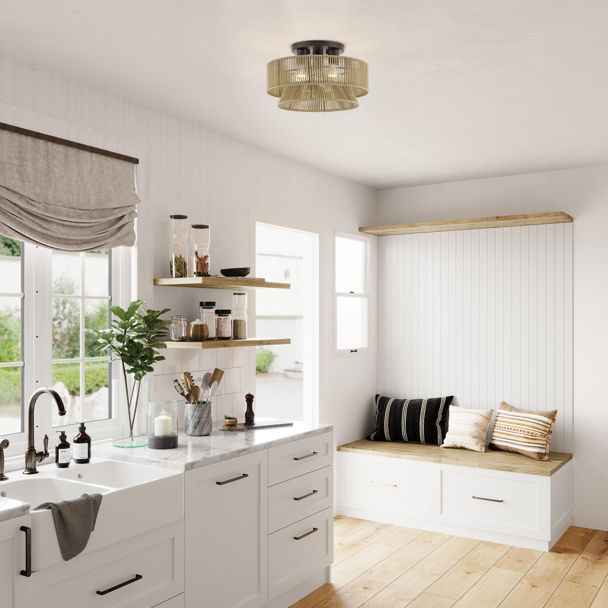 Florell 15 Inch Semi Flush Mount by Livex Lighting