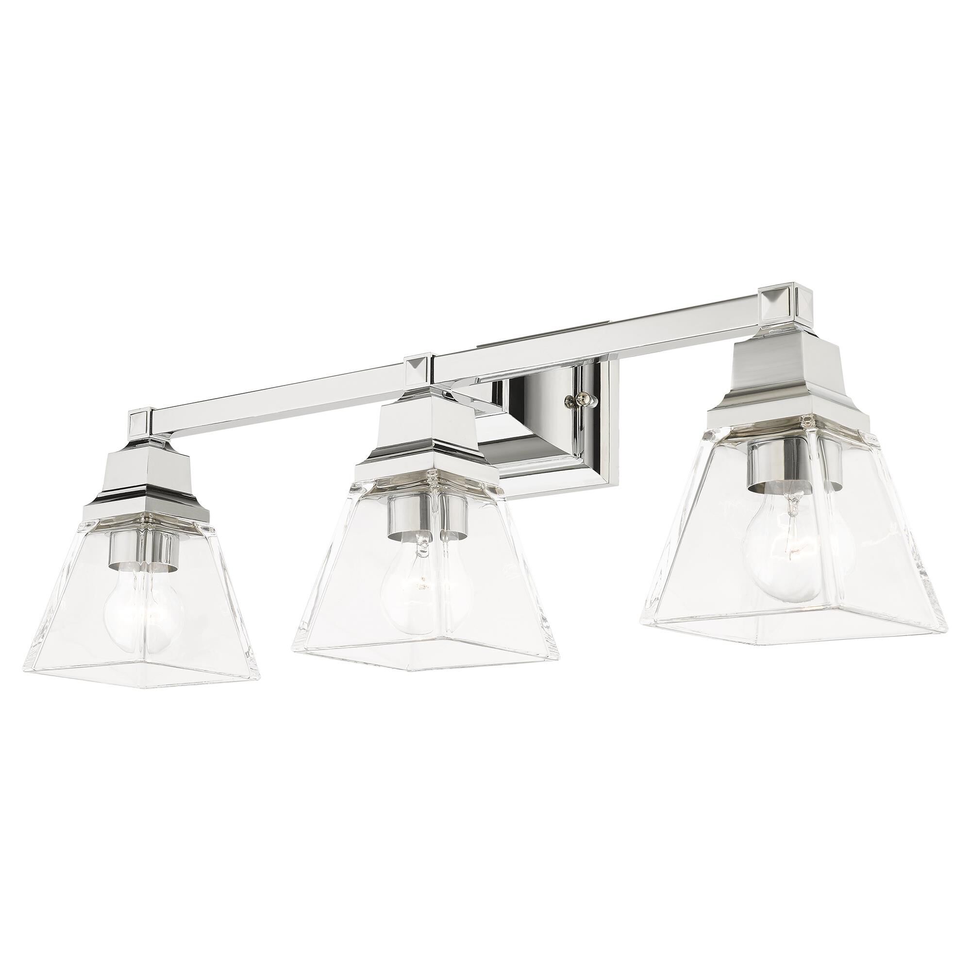 Shown in Polished Chrome finish and Clear glass and Clear Glass shade