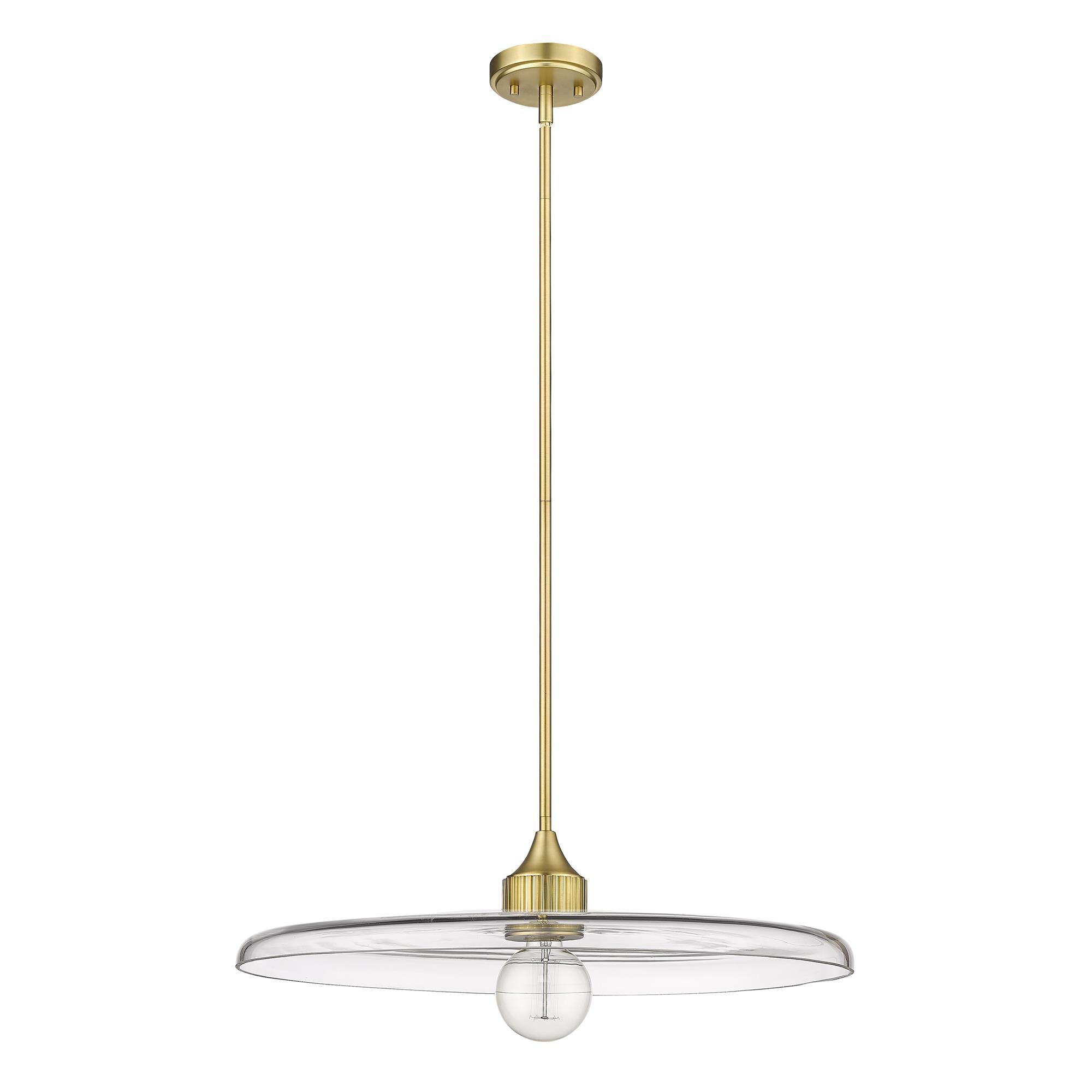 Shown in Olde Brass finish and Clear glass