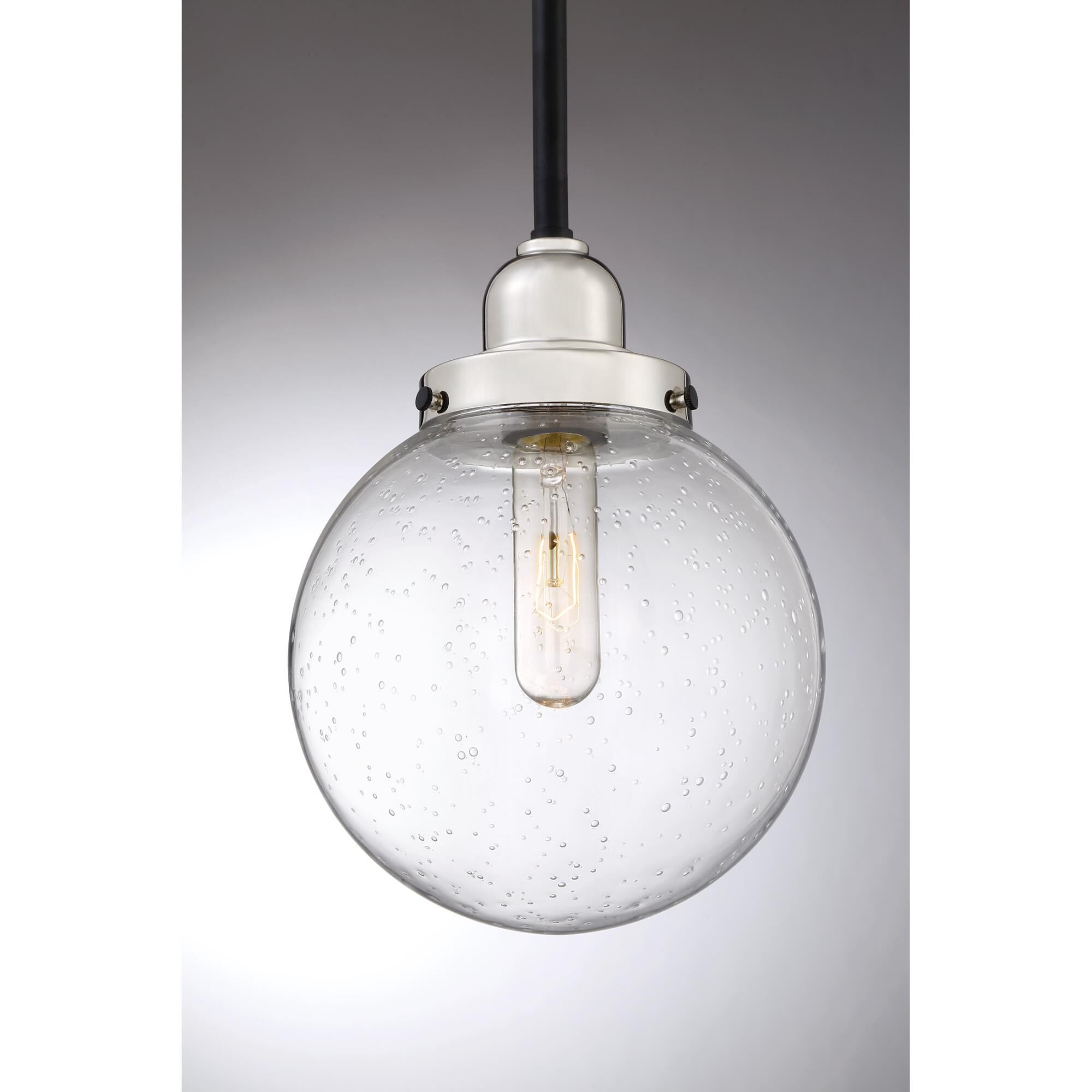 Shown in Earth Black finish and Clear Seedy glass 