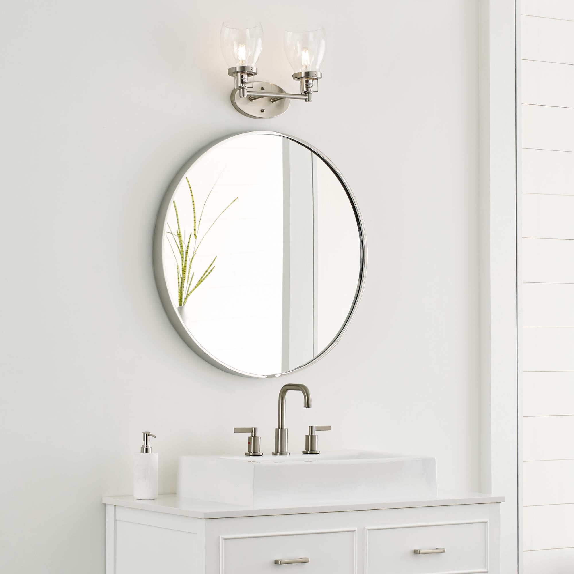 Shown in Brushed Nickel finish and Clear Seeded  Shades glass and Clear Seeded Glass s shade